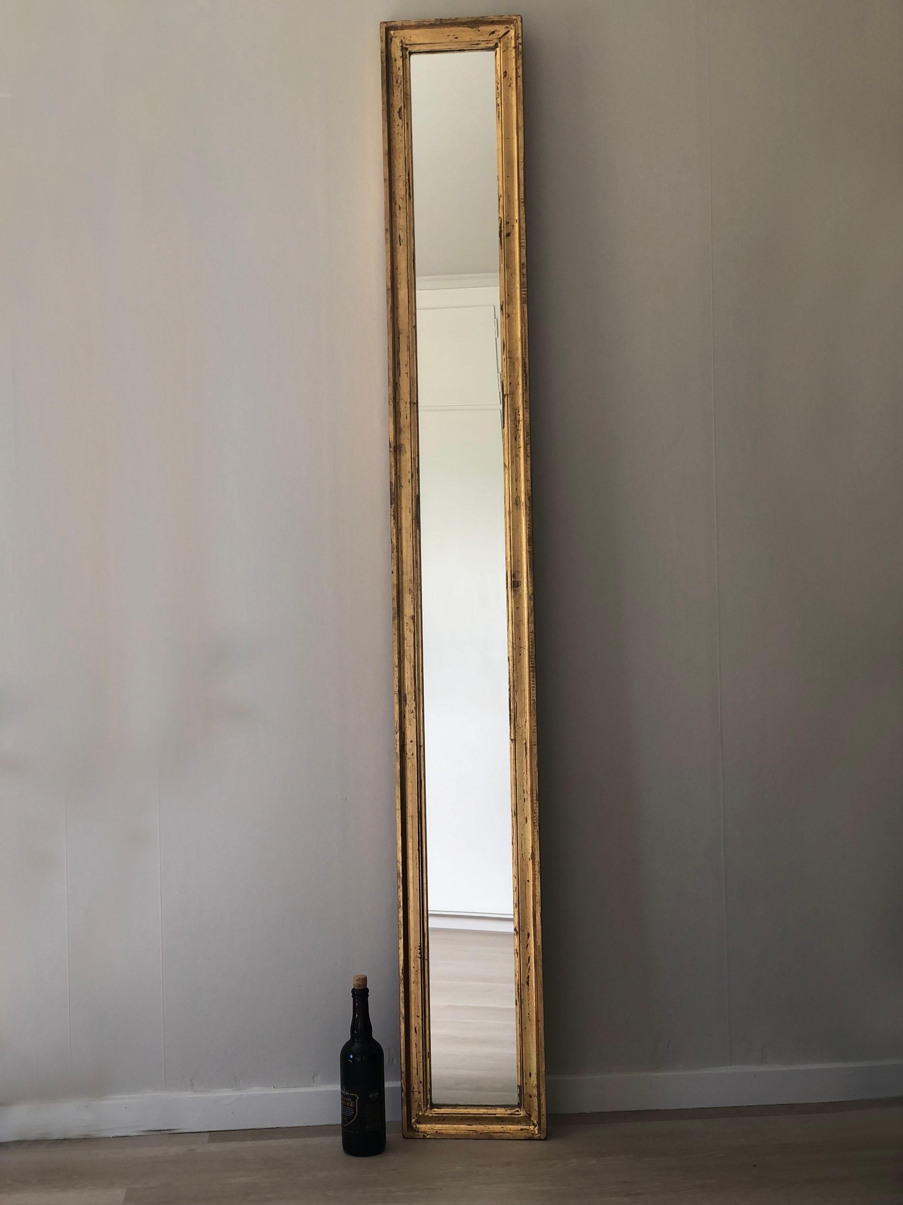Gilt Very Long Full Length Gilded Mirror 1980s