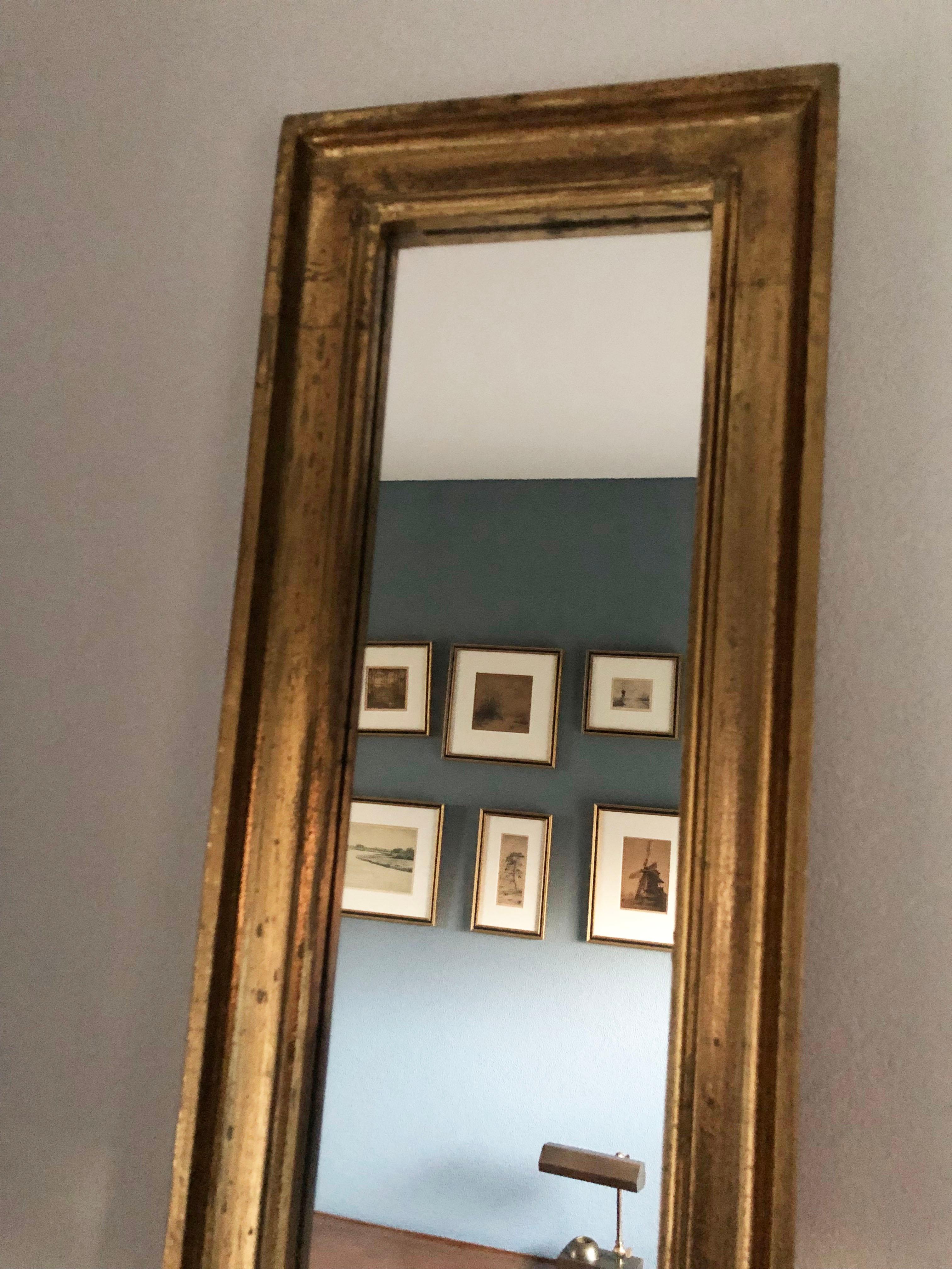 Very Long Full Length Gilded Mirror 1980s Set of 3 3