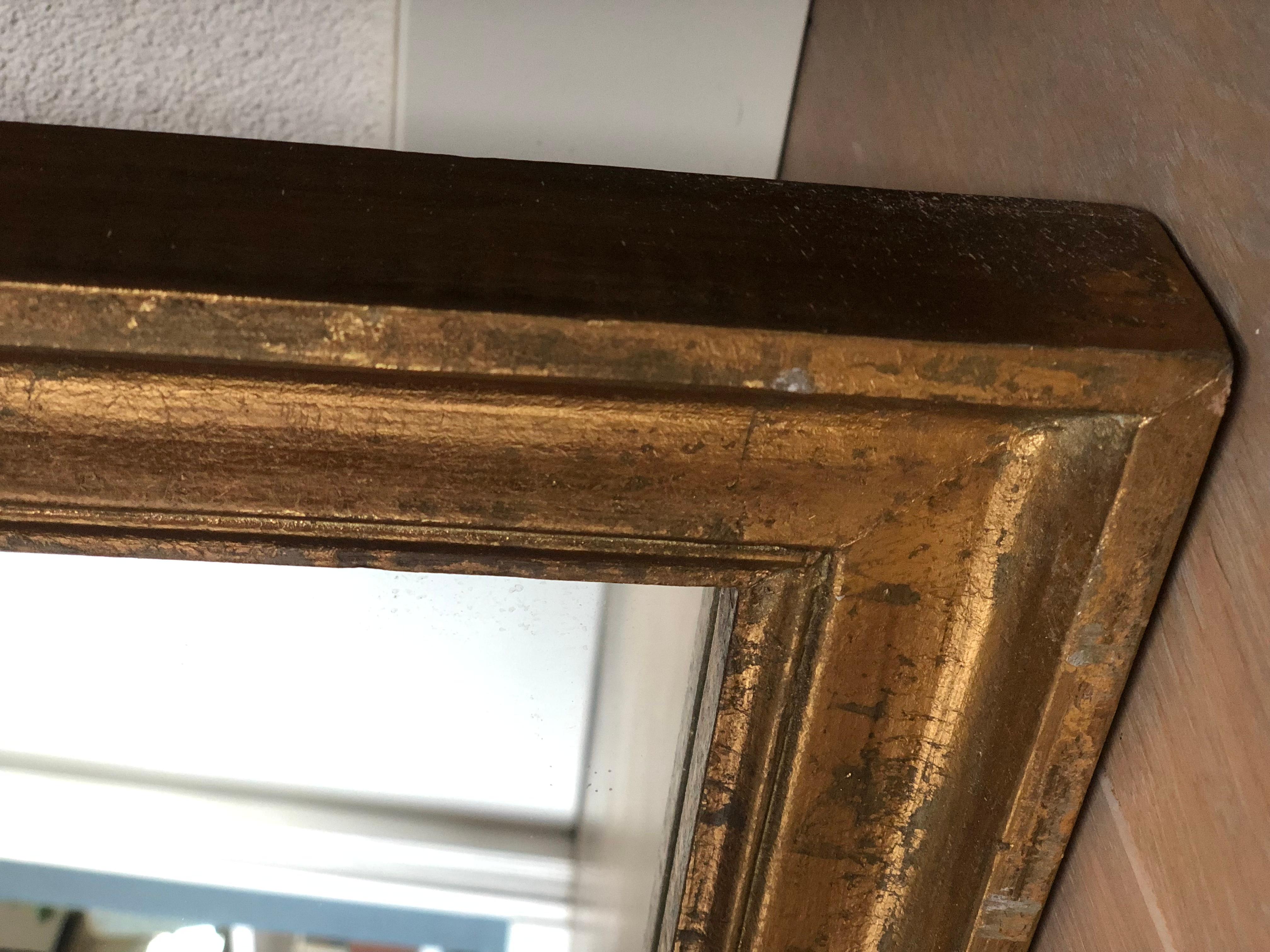 Softwood Very Long Full Length Gilded Mirror 1980s Set of 3