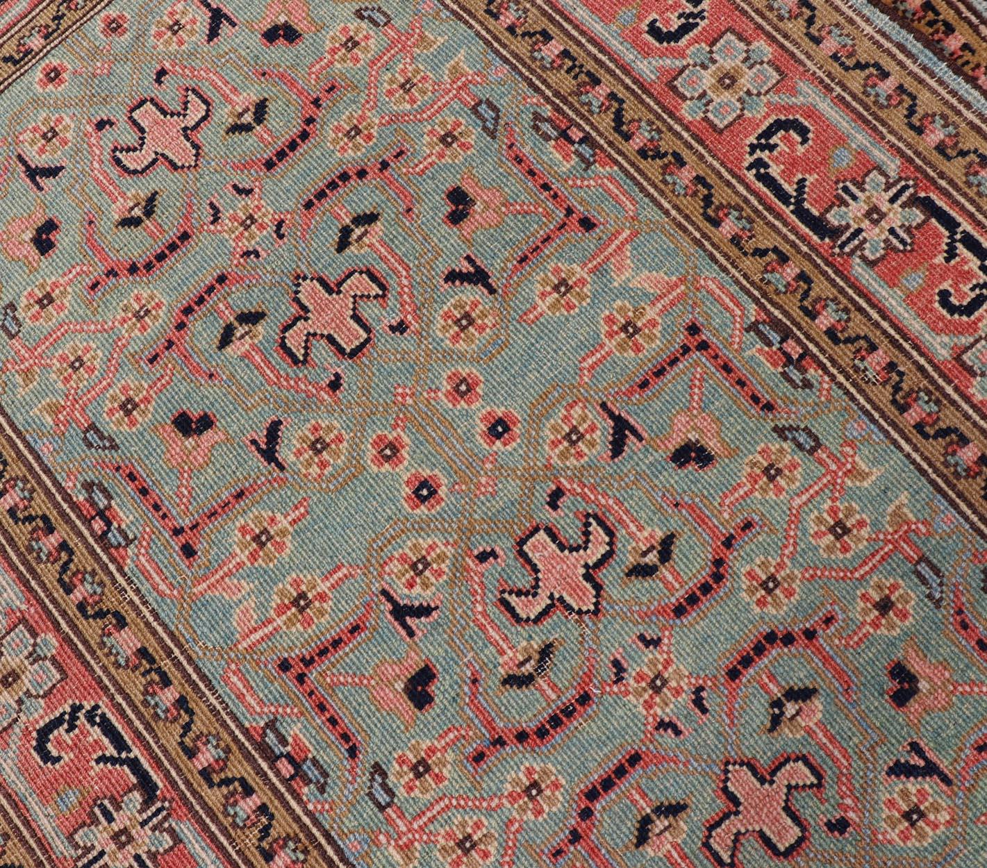 Sehr lange grüner türkischer Vintage-Läufer in Grün  2'8'' x 28'10' im Angebot 2