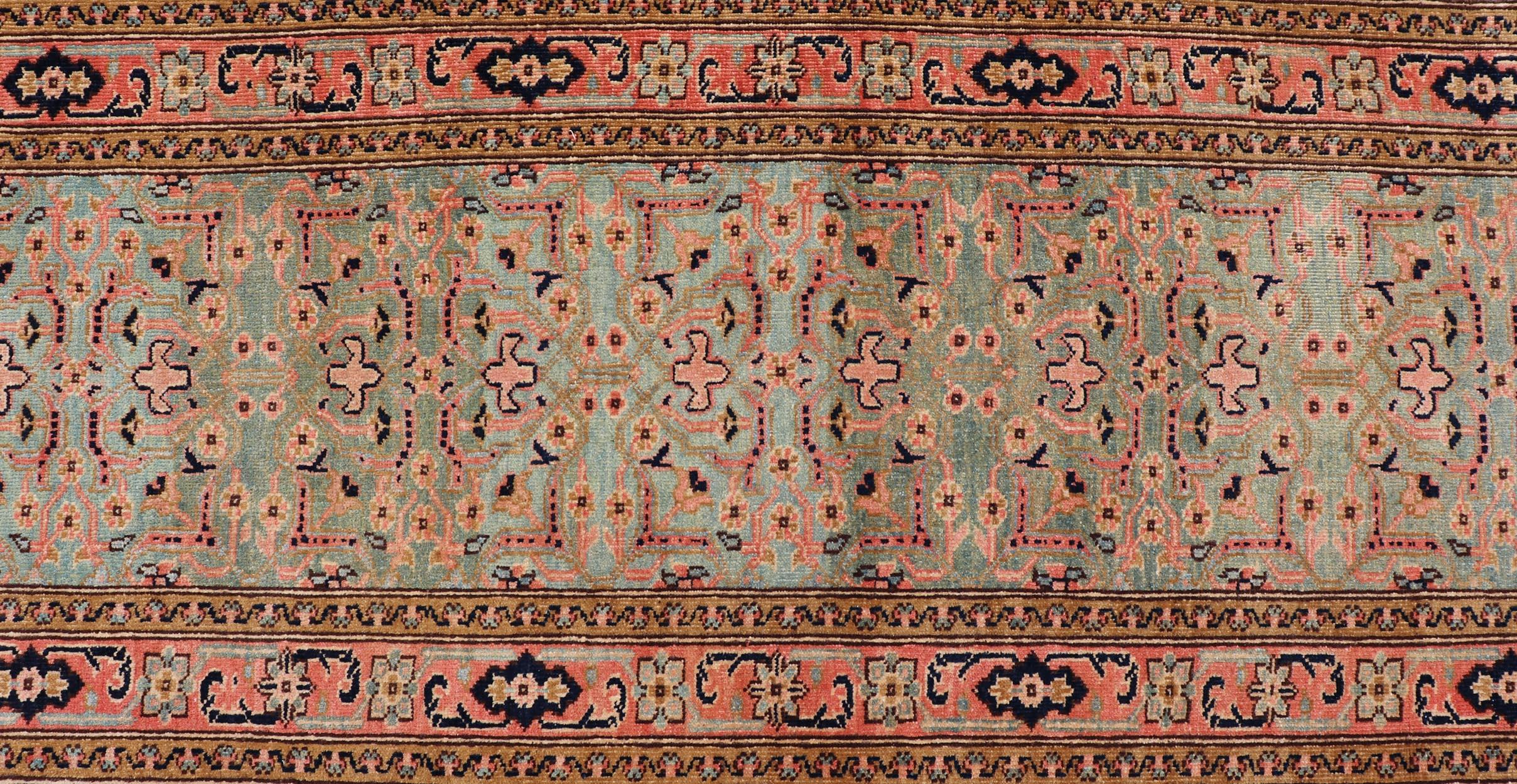 Sehr lange grüner türkischer Vintage-Läufer in Grün  2'8'' x 28'10' im Angebot 6