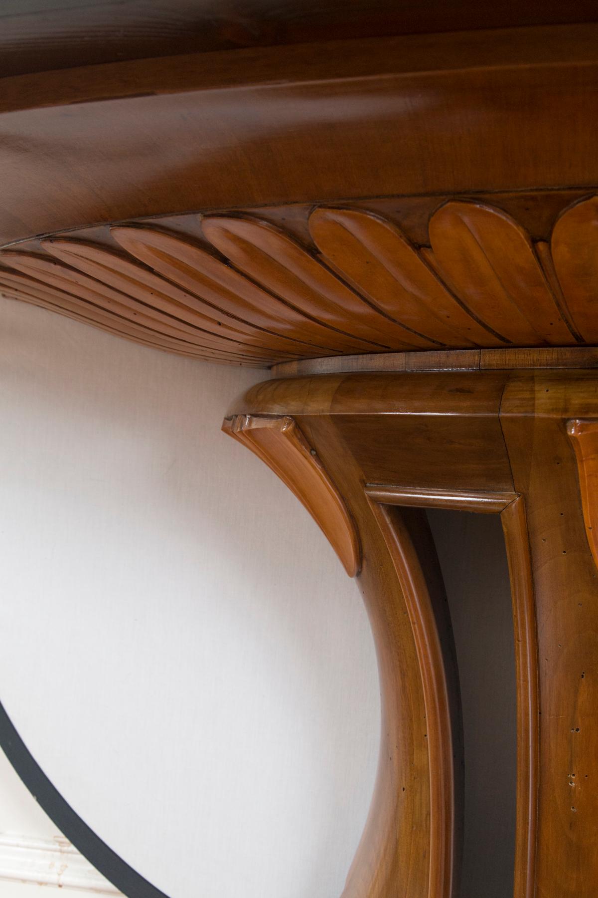 Monumental Italian Art Nouveau Demilune Console Table/Sideboard 1