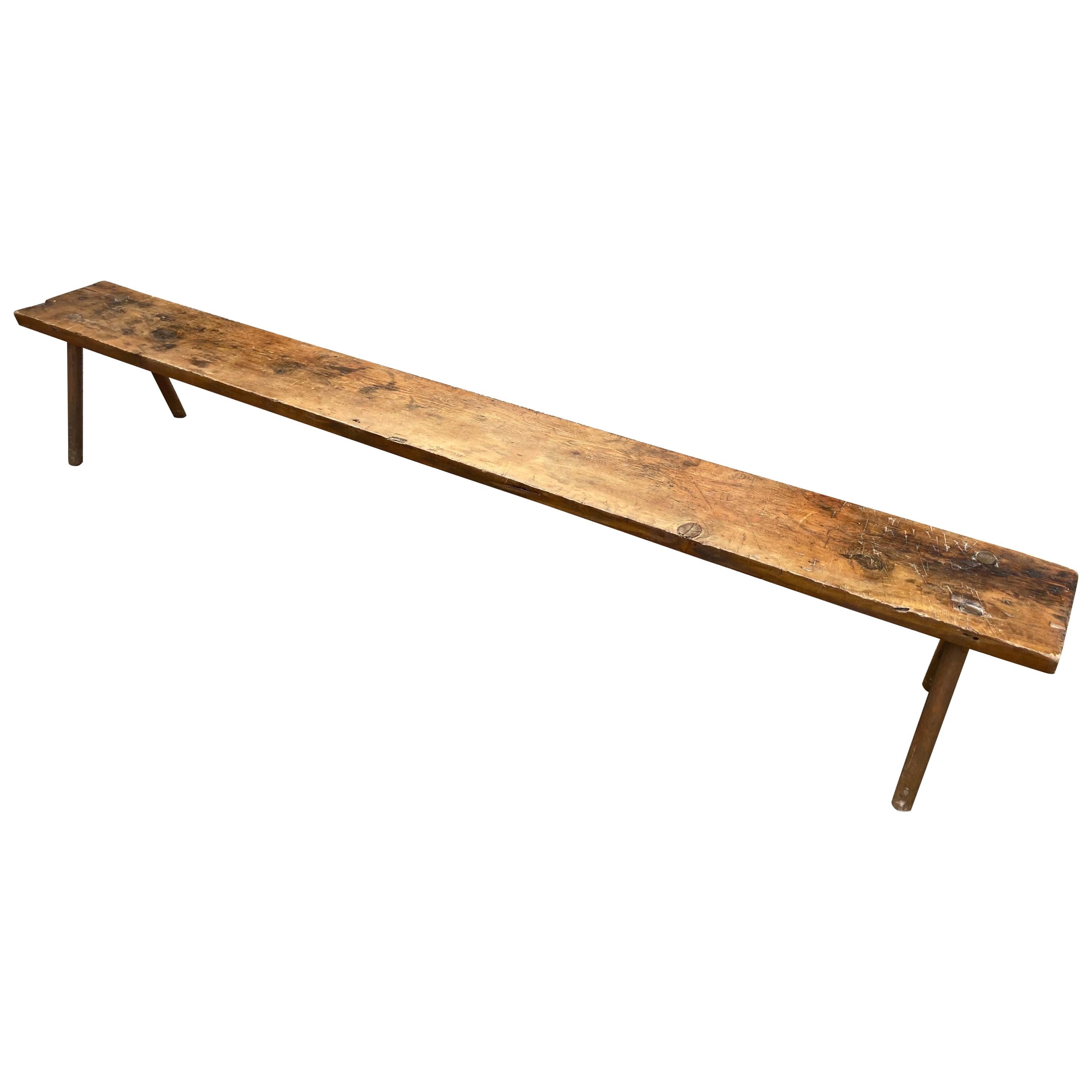 Very Long Wood Bench