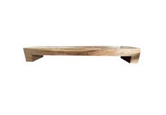 Very Long Sculptural Solid Suar Wood Bench Modern Organic