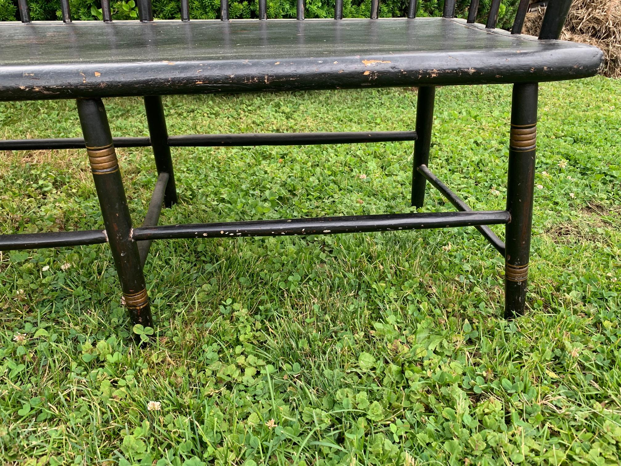 Very Long Stately Antique Hitchcock Bench 4