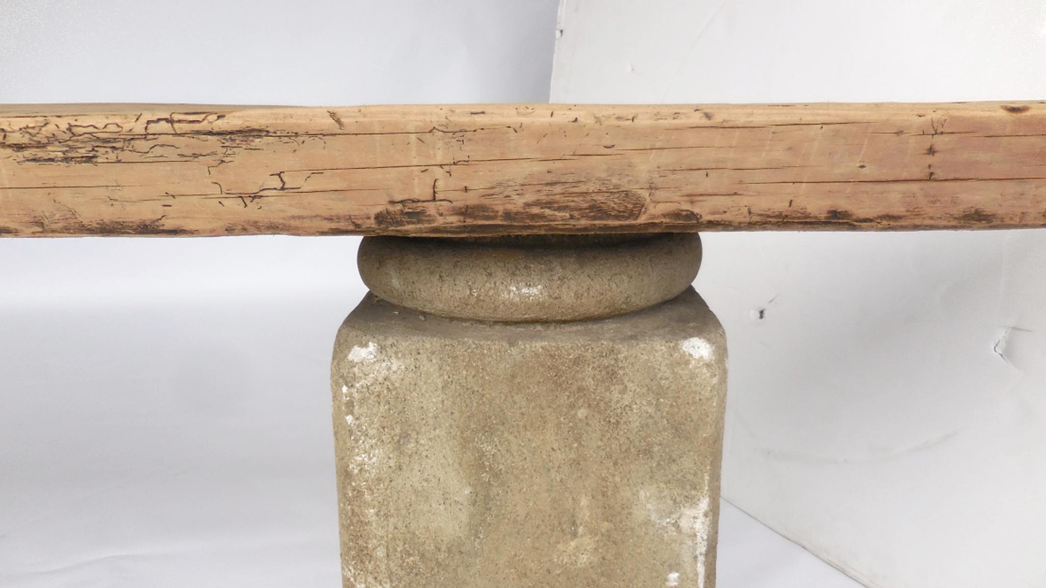 Very Long Stone and Wood Console 3