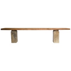 Very Long Stone and Wood Console