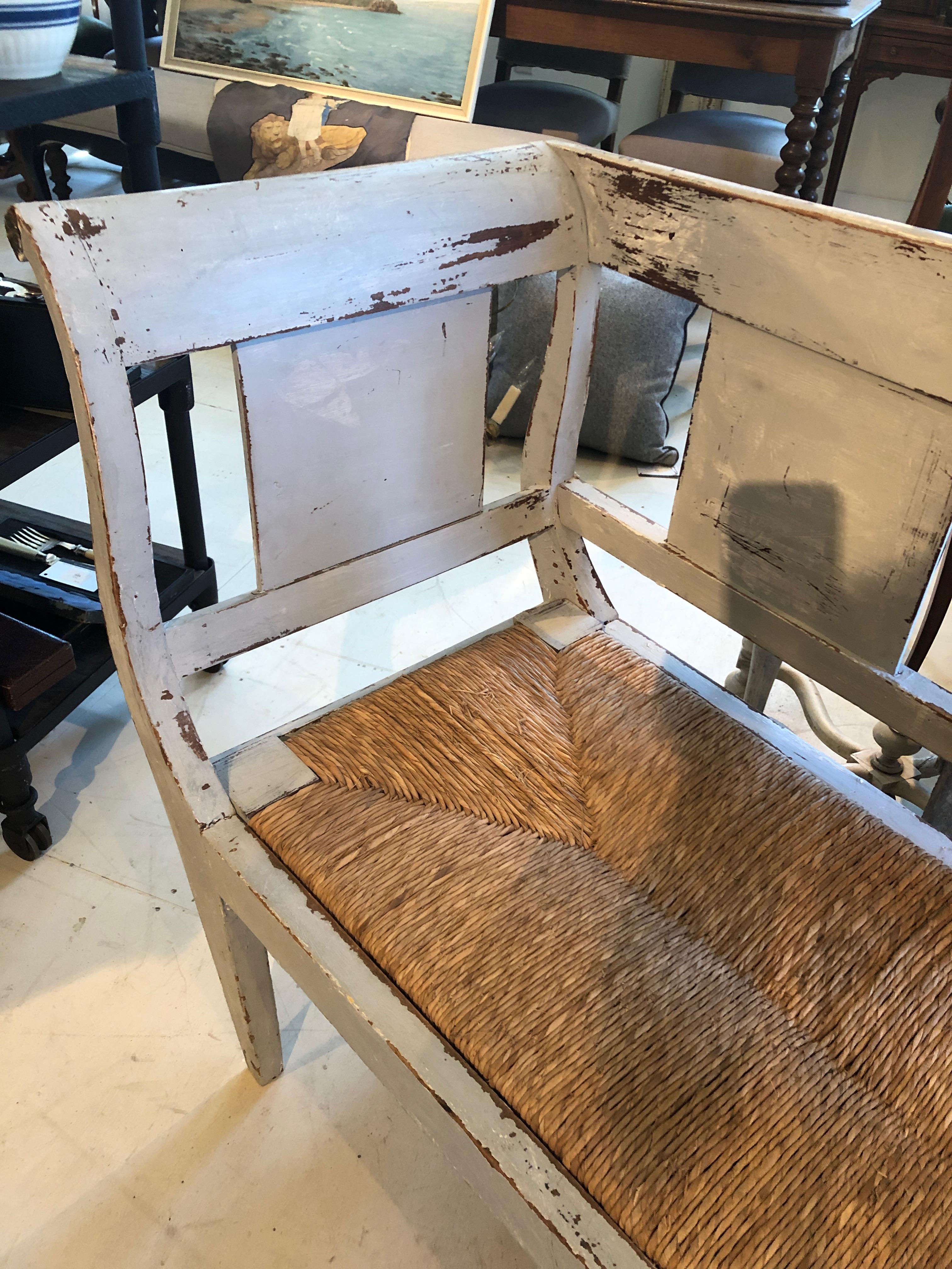 rush seat bench