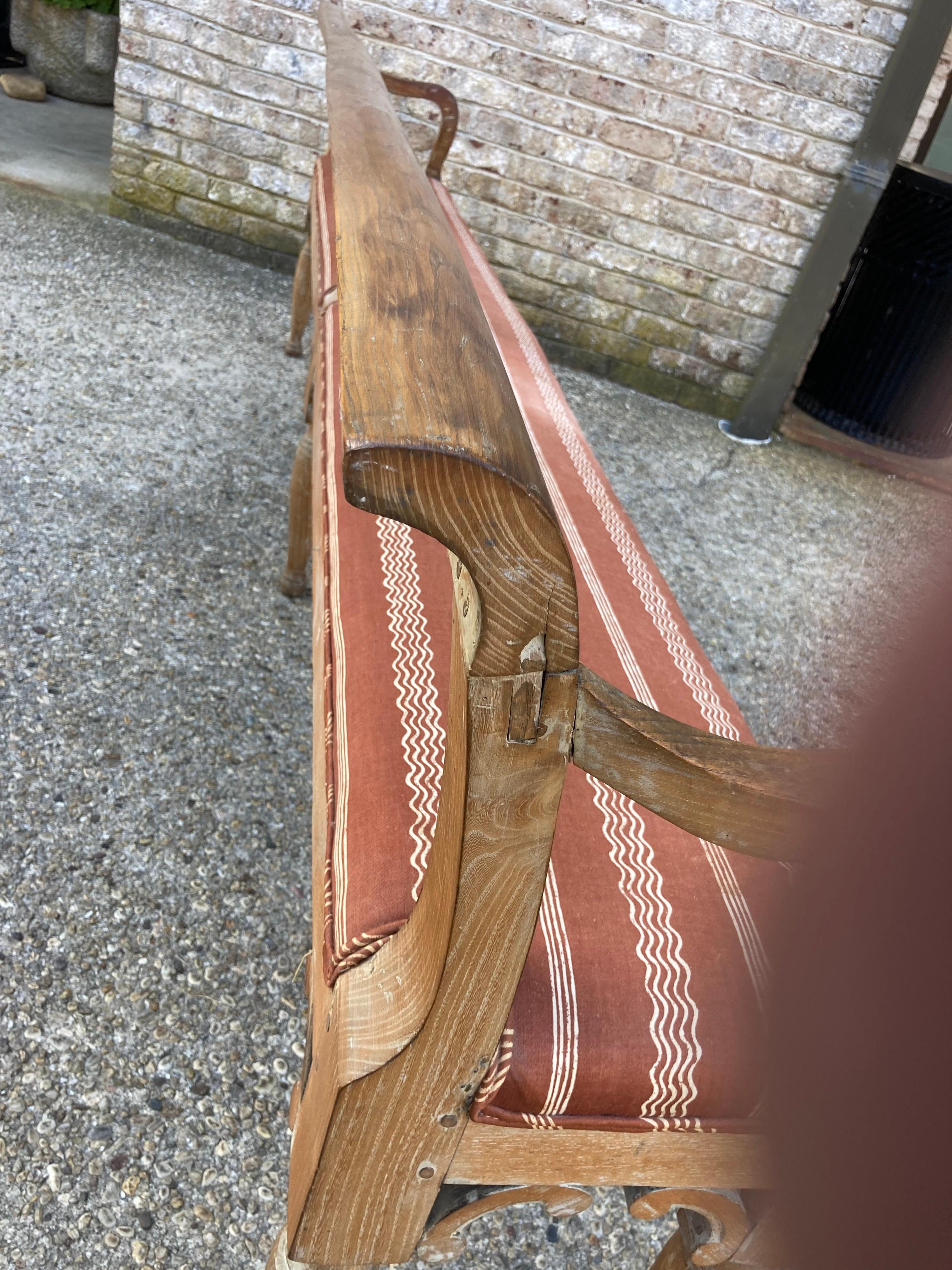 Very Long Upholstered Rustic Bench 3