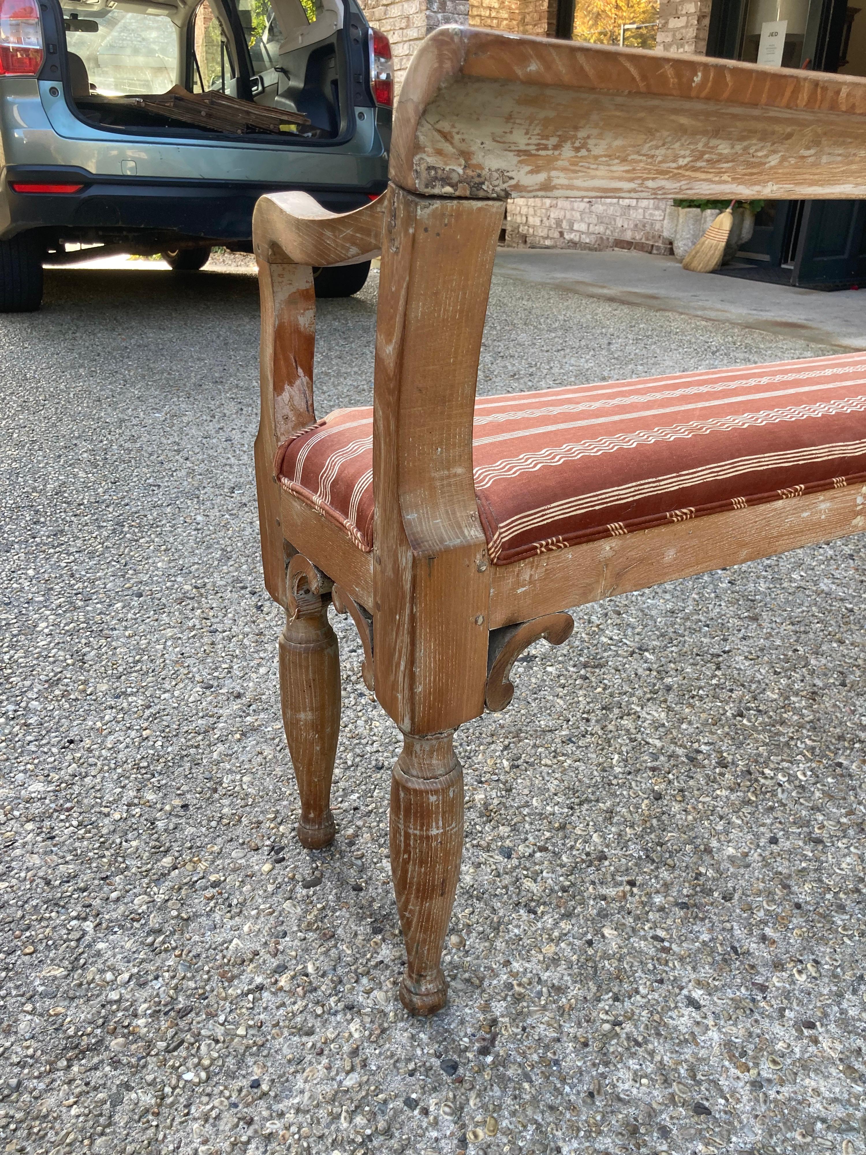 upholstered antique bench