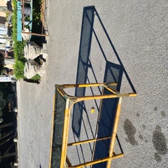 Very Long Vintage Bambou and Brass Console Table
