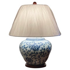 Very Lovely Pair Of Ralph Lauren Blue Chinese Porcelain Table Lamp Two Available
