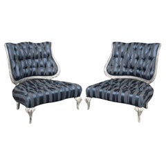 Very Low Seat Height Antique Tea Gossip Chairs in The French Louis XV Style 