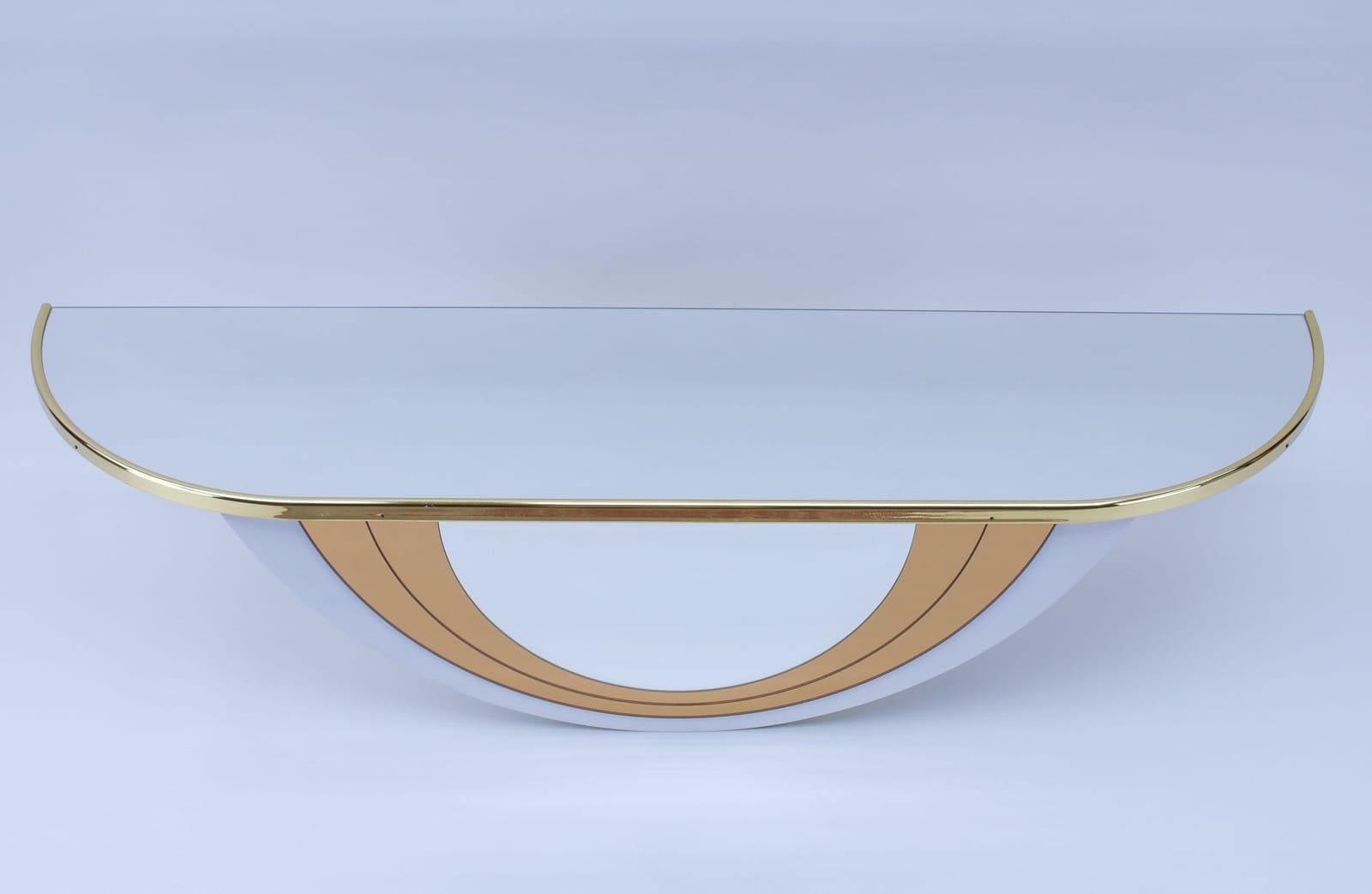 Hollywood Regency Very Luxurious Mirrored Wall Console by Schöninger, Germany, 1960s For Sale