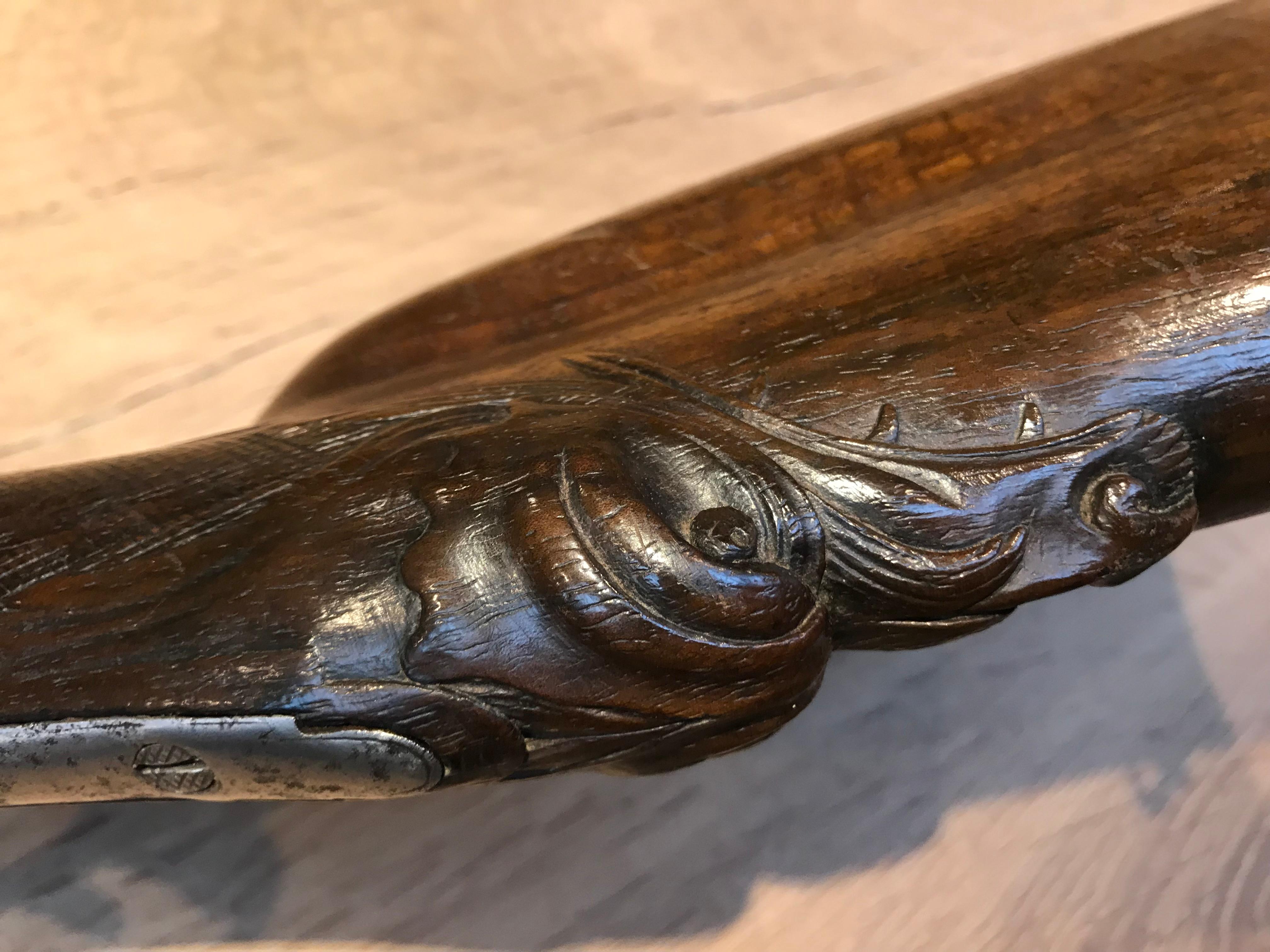 18th Century and Earlier Very Nice 18th Century French Double Barreled Flintlock Sporting Gun