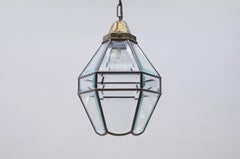 Very Nice Adolf Loos Lobmeyr Style Light Beveled Glass Patinated Brass, Austria