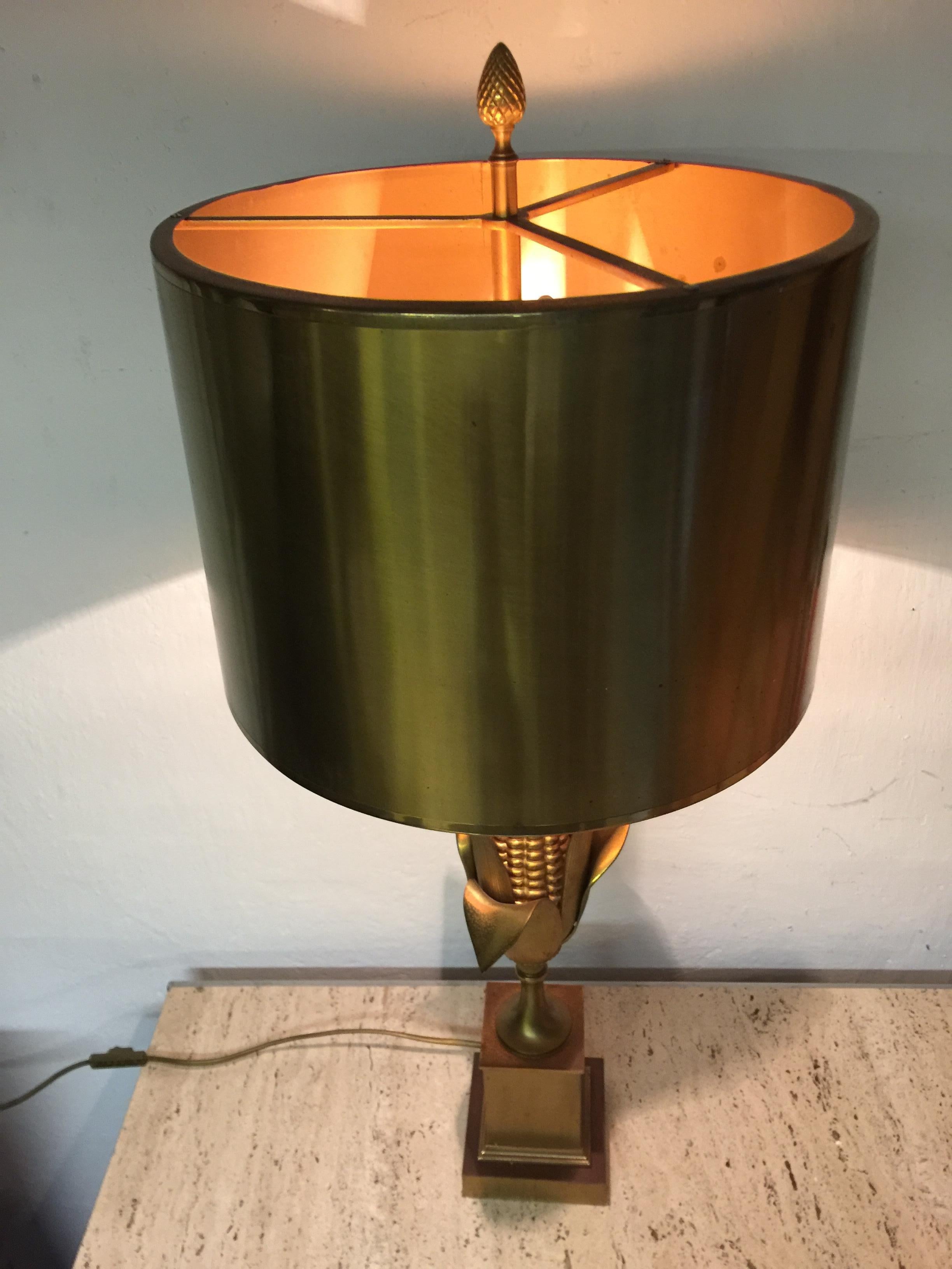 Very Nice and Signed Maison Charles Corn Lamp For Sale 4