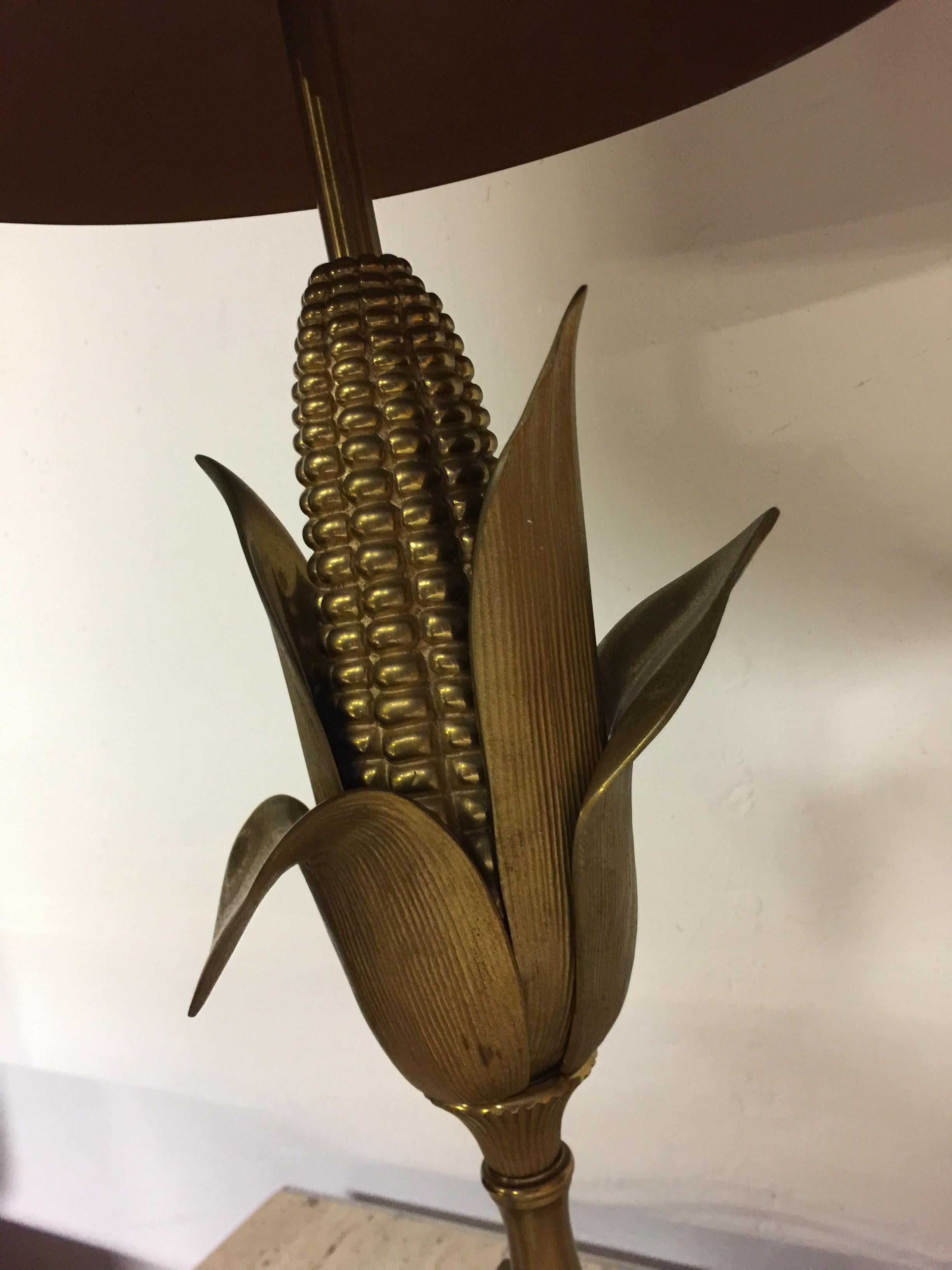 Very Nice and Signed Maison Charles Corn Lamp In Good Condition For Sale In Munich, DE