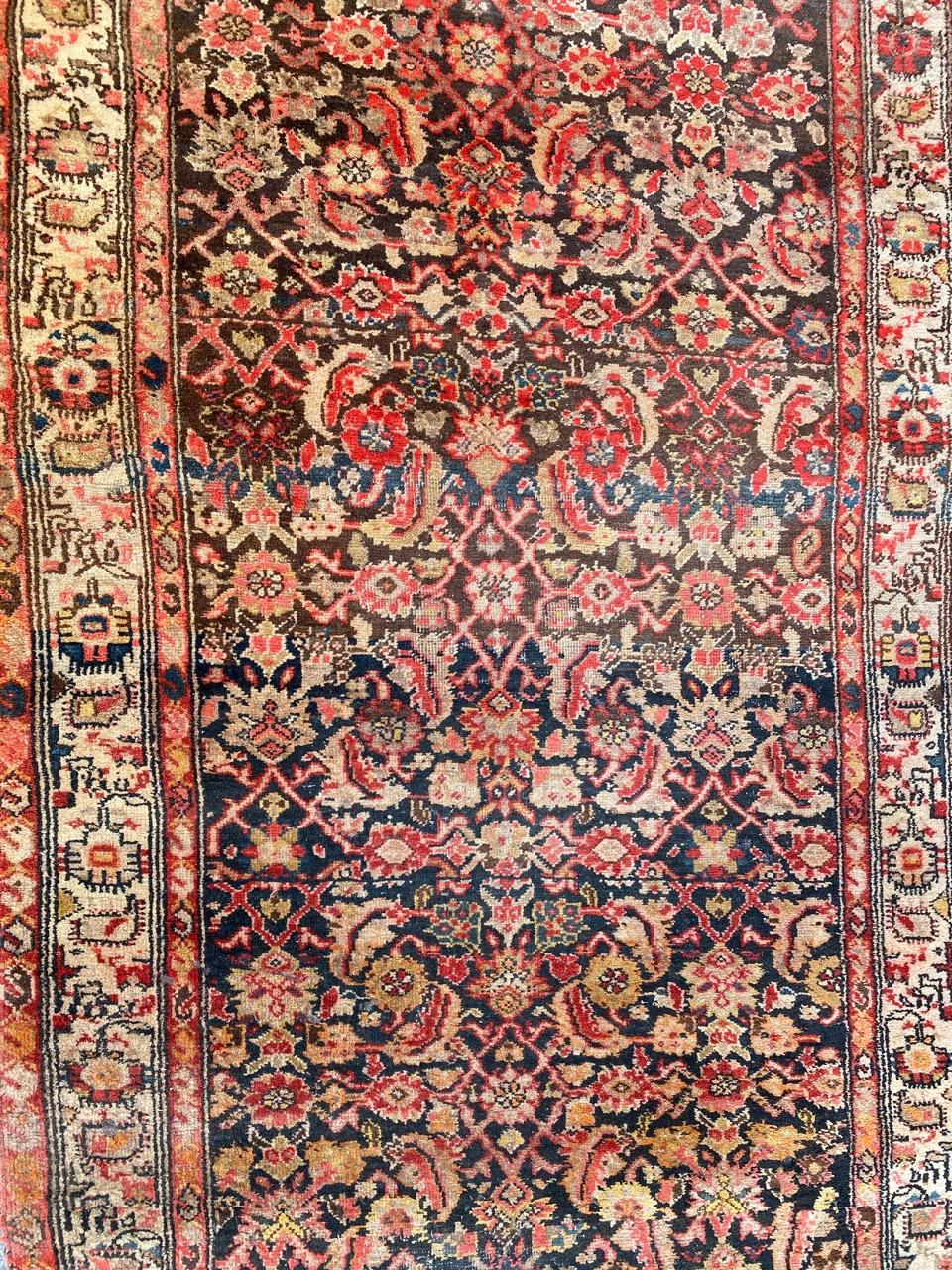 Rustique Très beau tapis de couloir Bijar ancien en vente