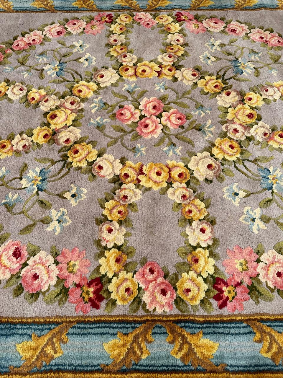 Aubusson Bobyrug’s Very nice antique french savonnerie rug  For Sale