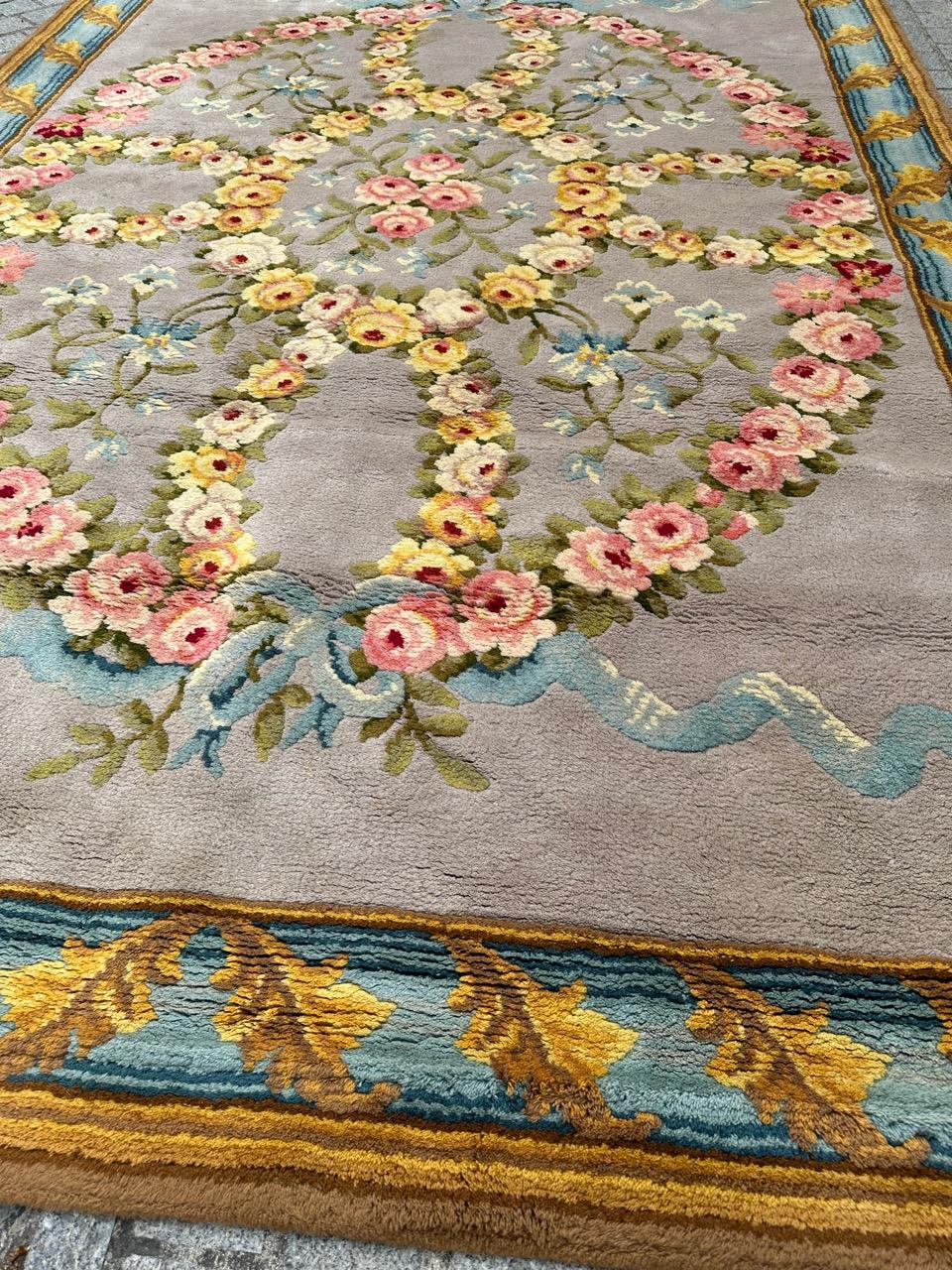 Bobyrug’s Very nice antique french savonnerie rug  For Sale 1