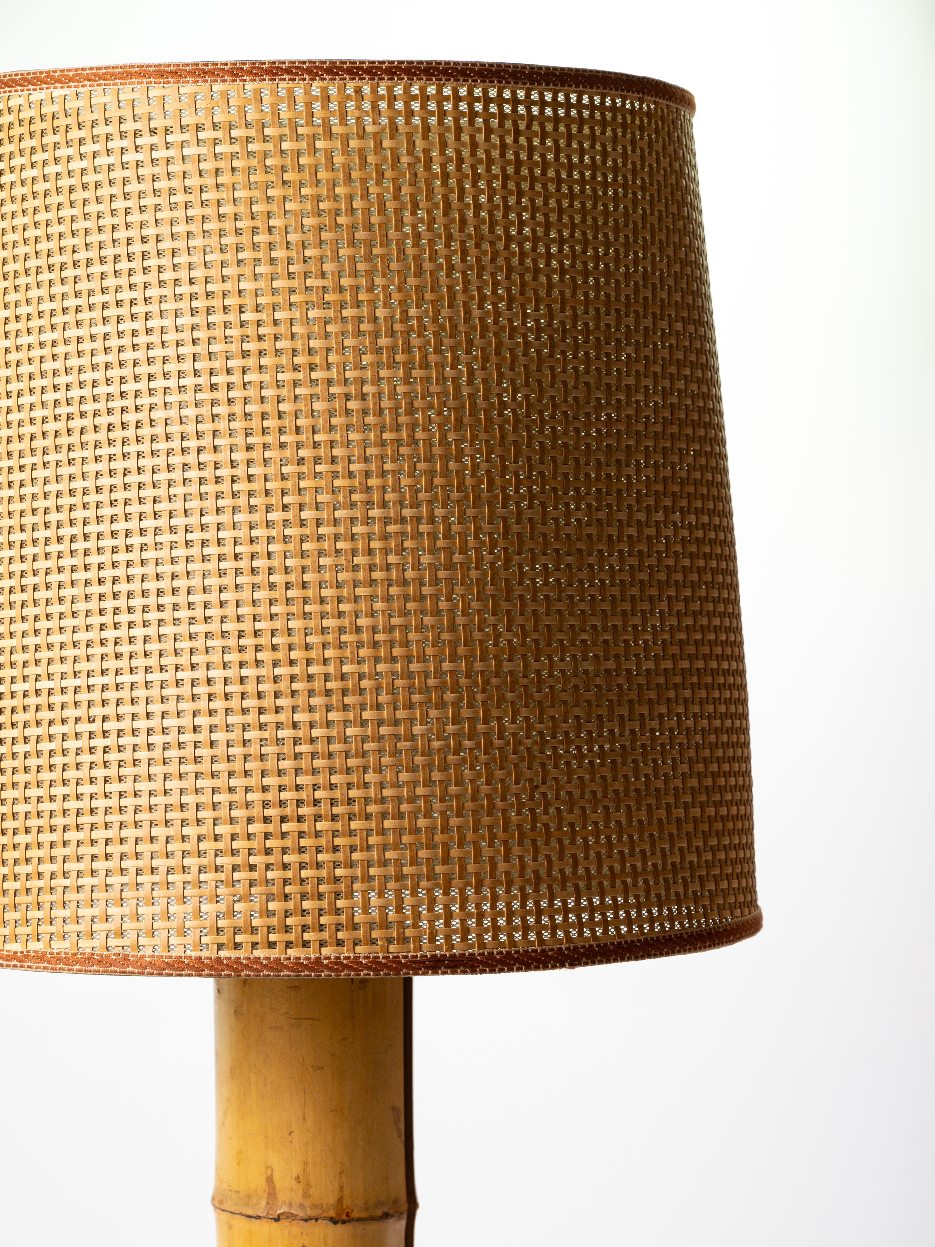 Très belle lampe de table en bambou, circa 1970 Bon état - En vente à Monaco, MC