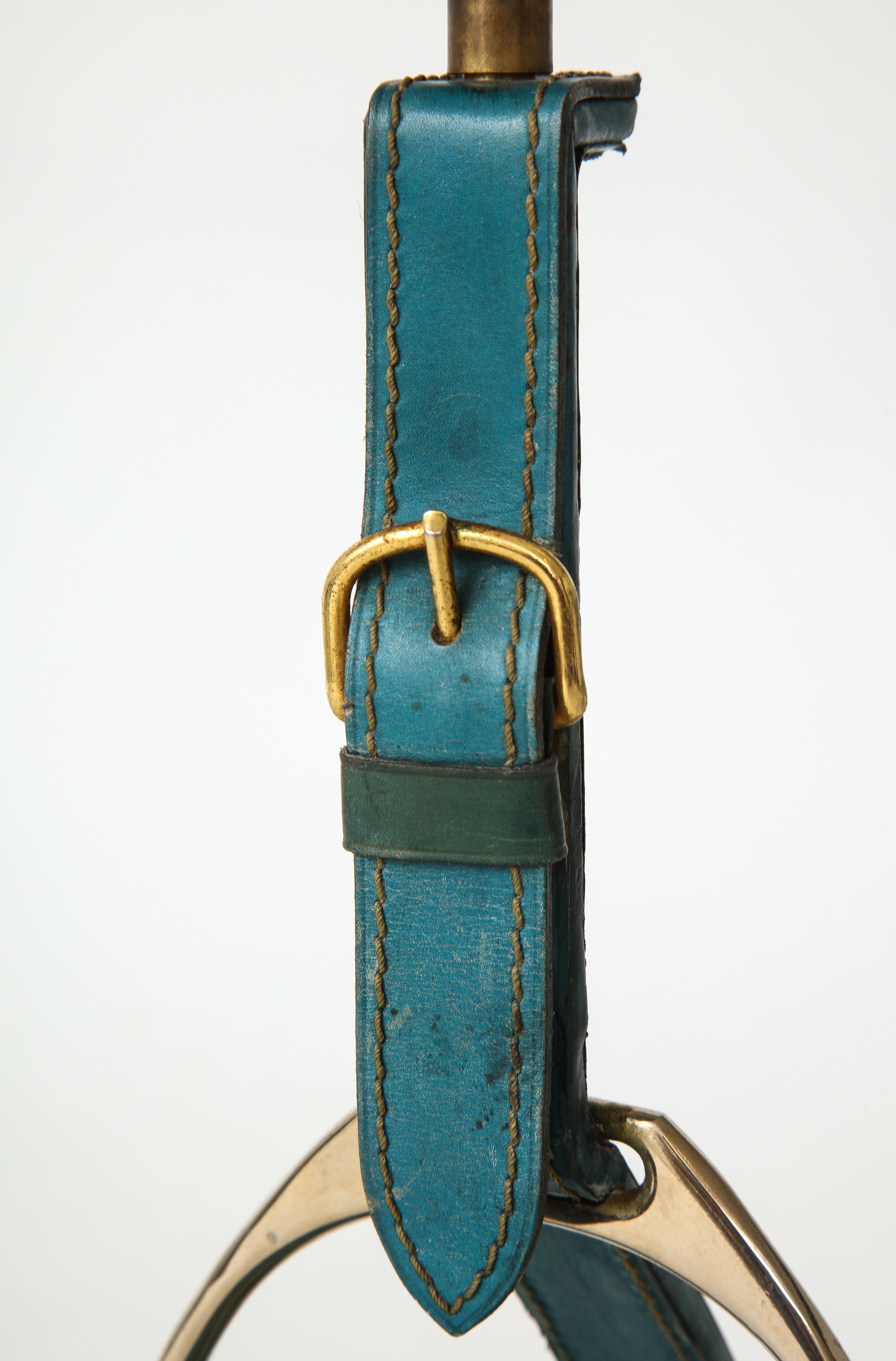 French Very Nice Blue Leather 