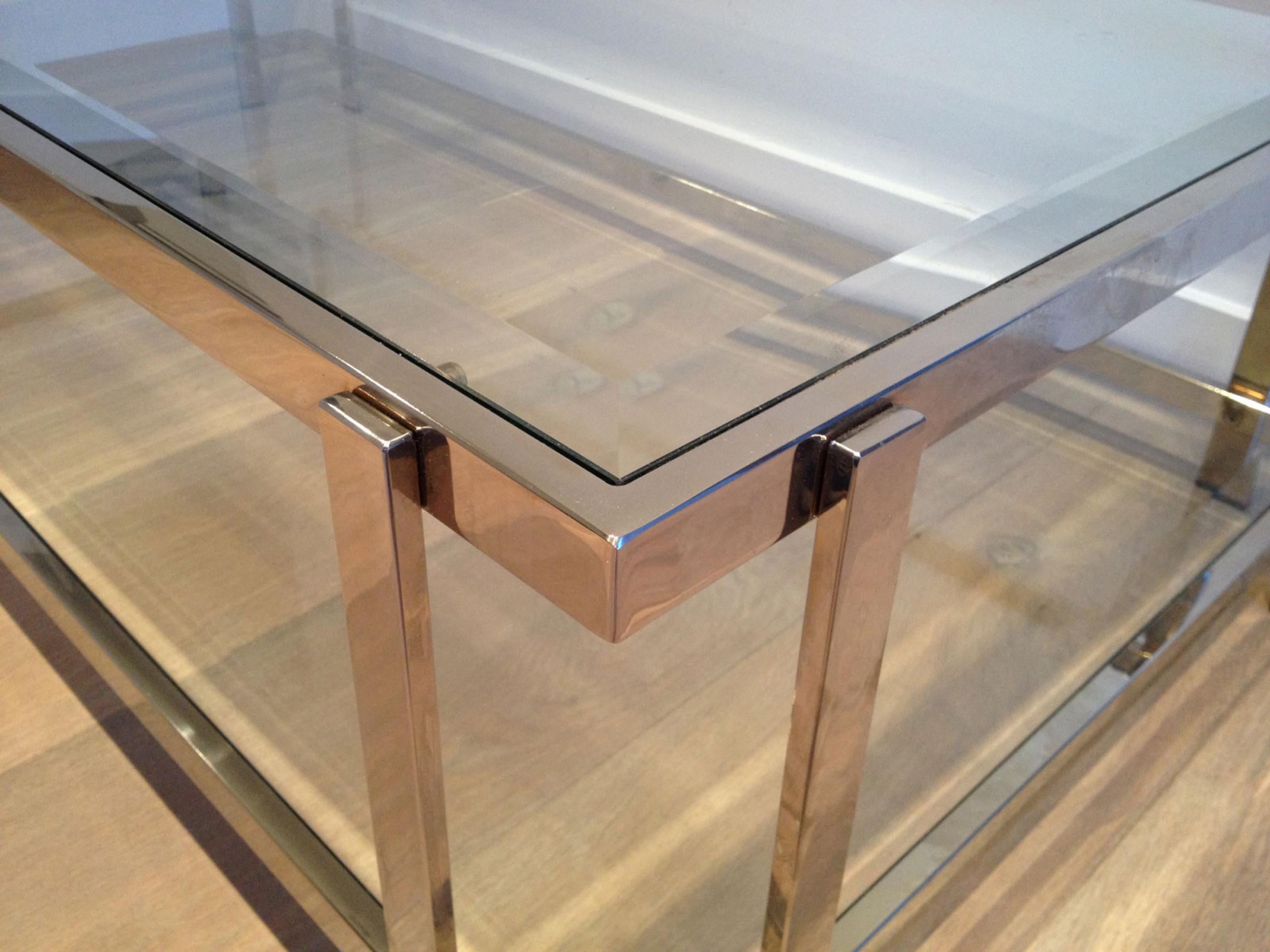 Very Nice Chrome Coffee Table, circa 1970 For Sale 1