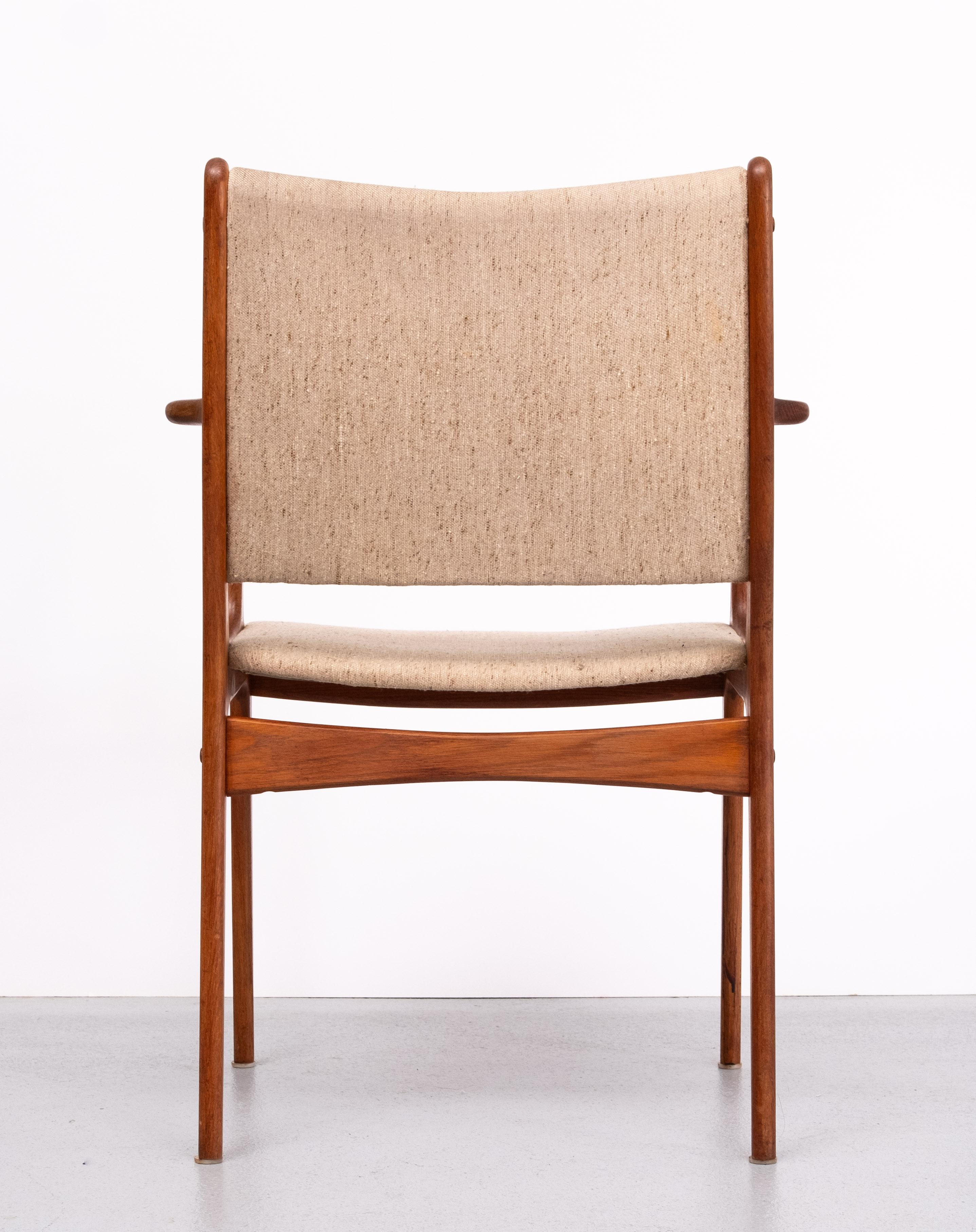  Very nice curved armchair .Solid Teakwood . Design by  Johannes Andersen  For Sale 4