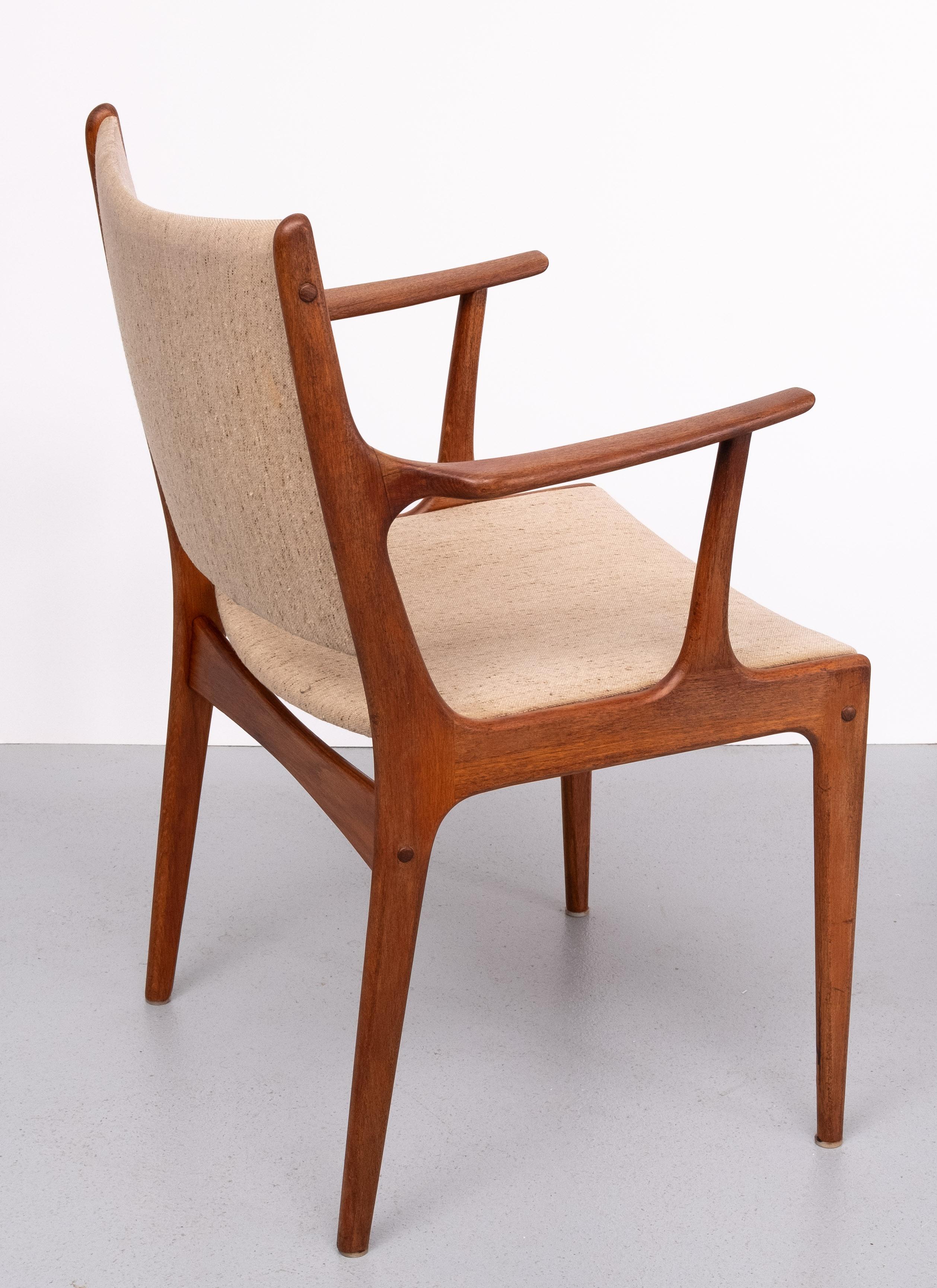  Very nice curved armchair .Solid Teakwood . Design by  Johannes Andersen  For Sale 6