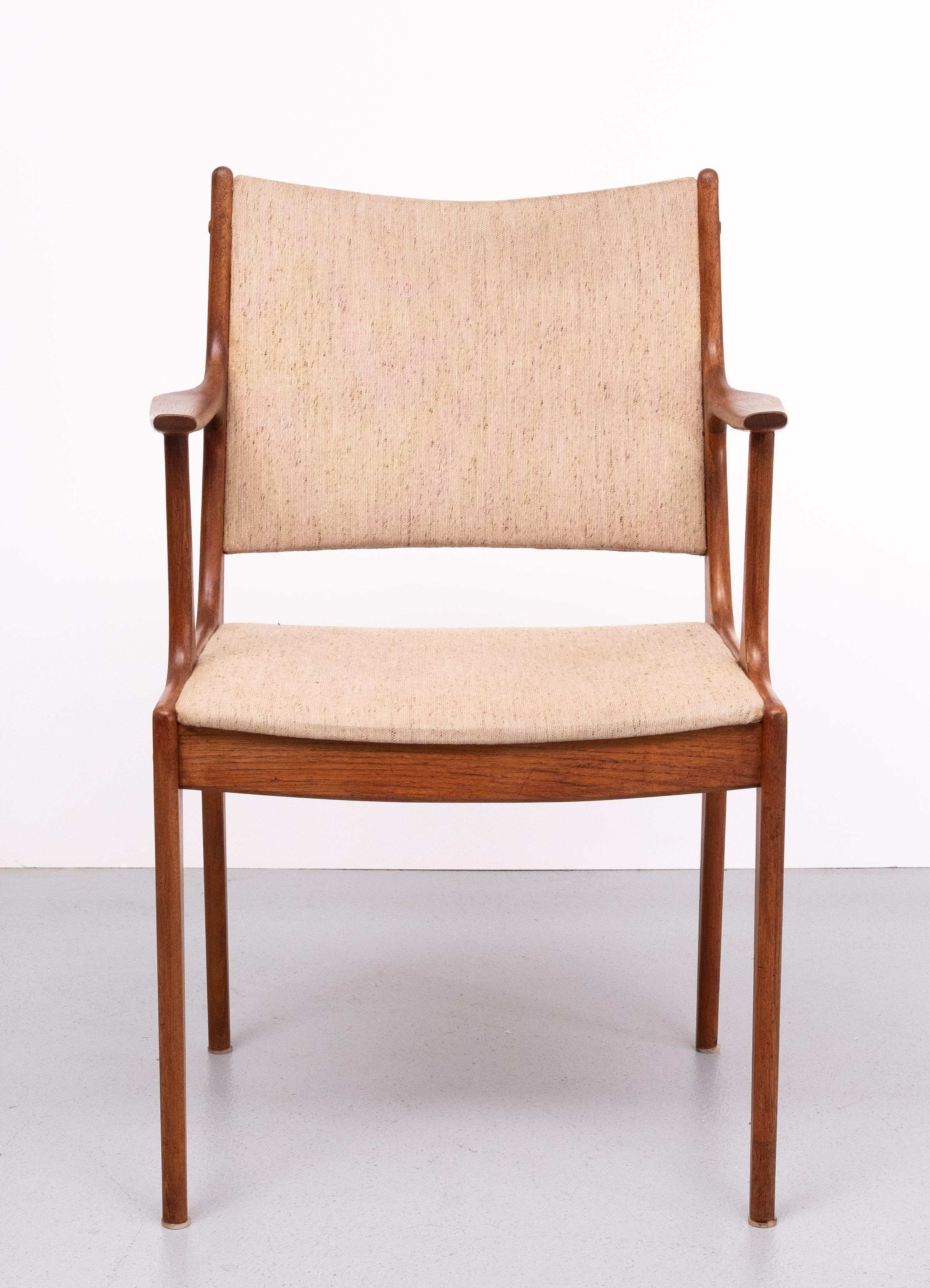  Very nice curved armchair .Solid Teakwood . Design by  Johannes Andersen  For Sale 1