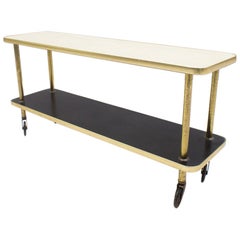 Very Nice Gold, White and Black Serving Trolley, Germany, 1950s