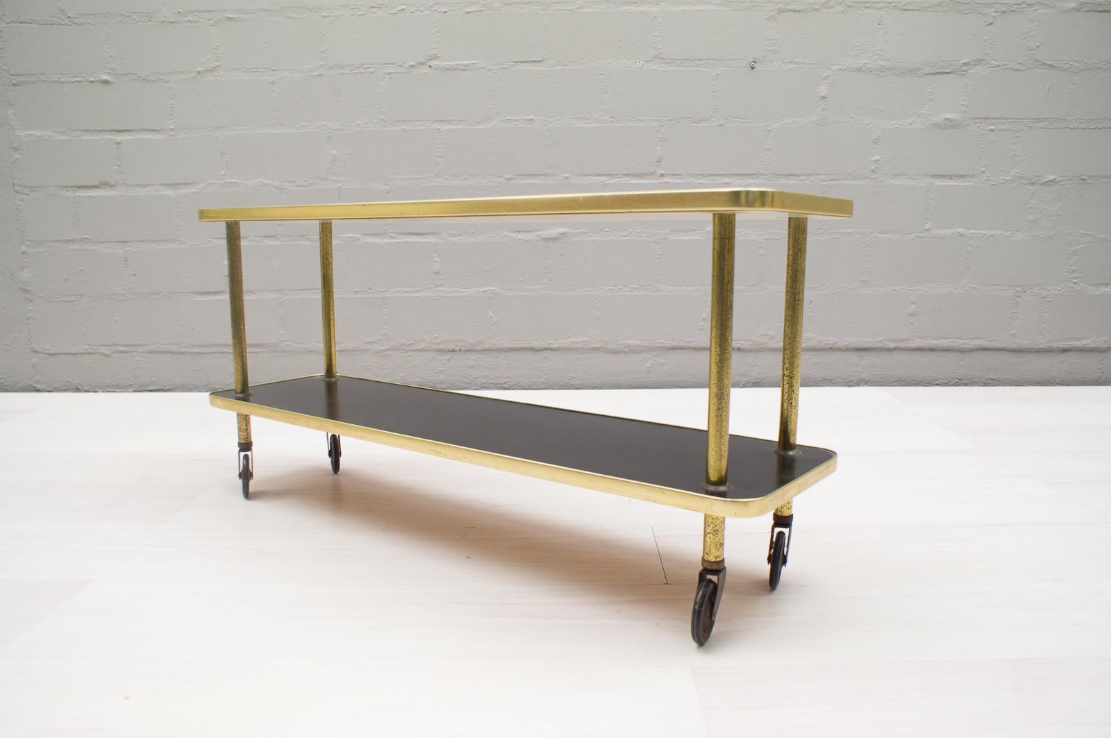 Very Nice Gold, White and Black Serving Trolley, Germany, 1950s In Good Condition In Nürnberg, Bayern