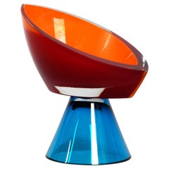 Very Nice Heavy Colorful Crystal Glass Bowl Table Decoration