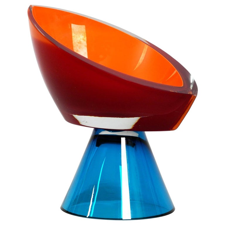 Very Nice Heavy Colorful Crystal Glass Bowl Table Decoration For