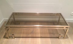 Very Nice Large Chrome Coffee Table, circa 1970