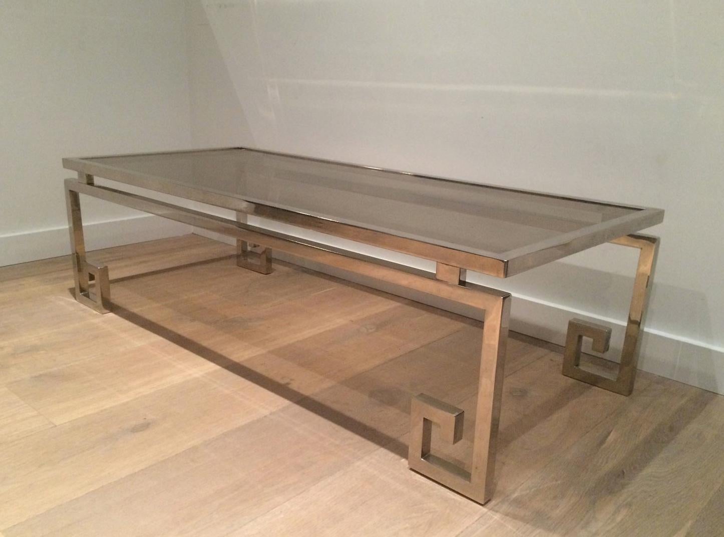 Late 20th Century Very Nice Large Chrome Coffee Table, circa 1970  For Sale