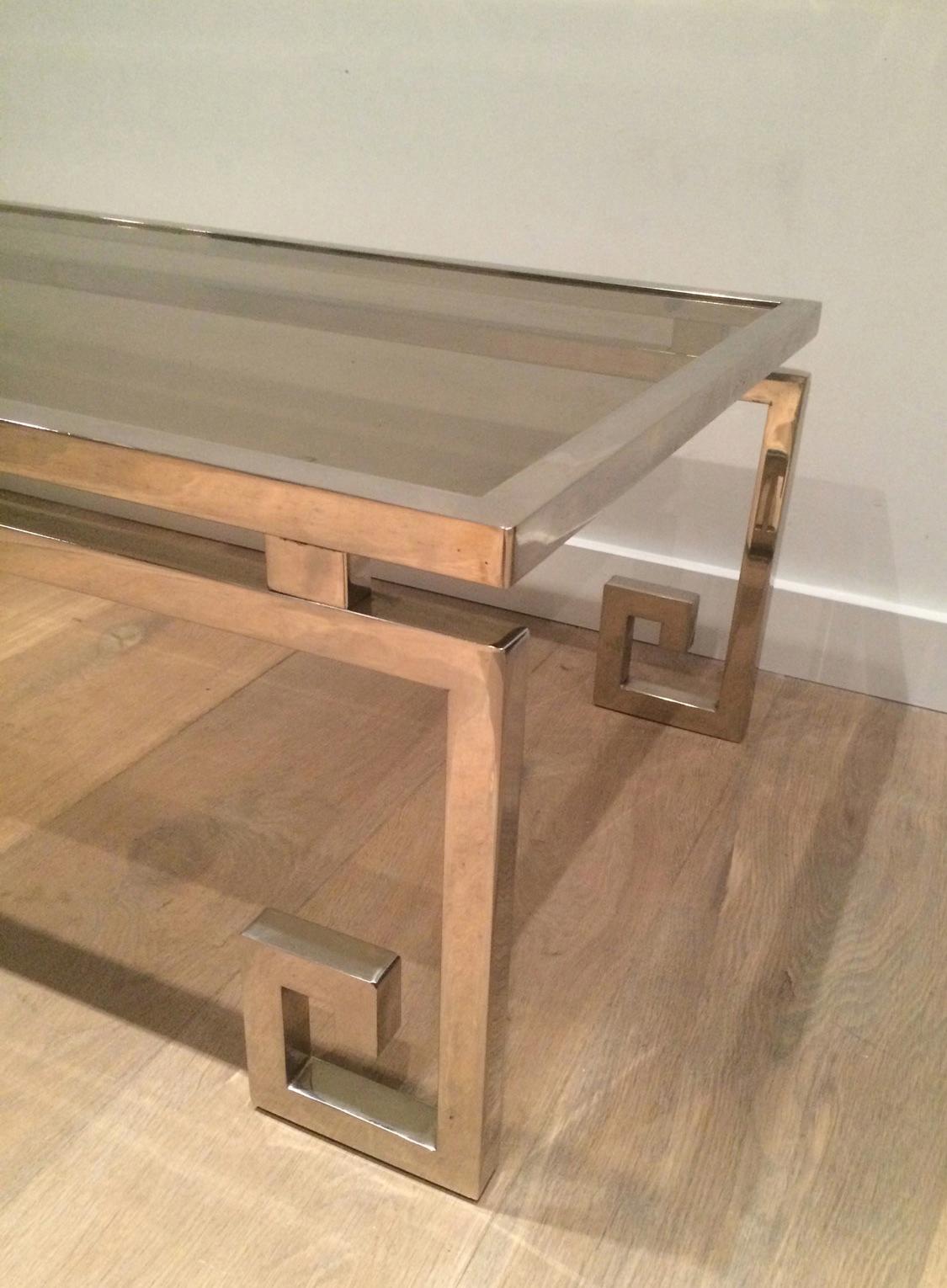 Chrome Très belle grande table basse chromée, datant d'environ 1970  en vente