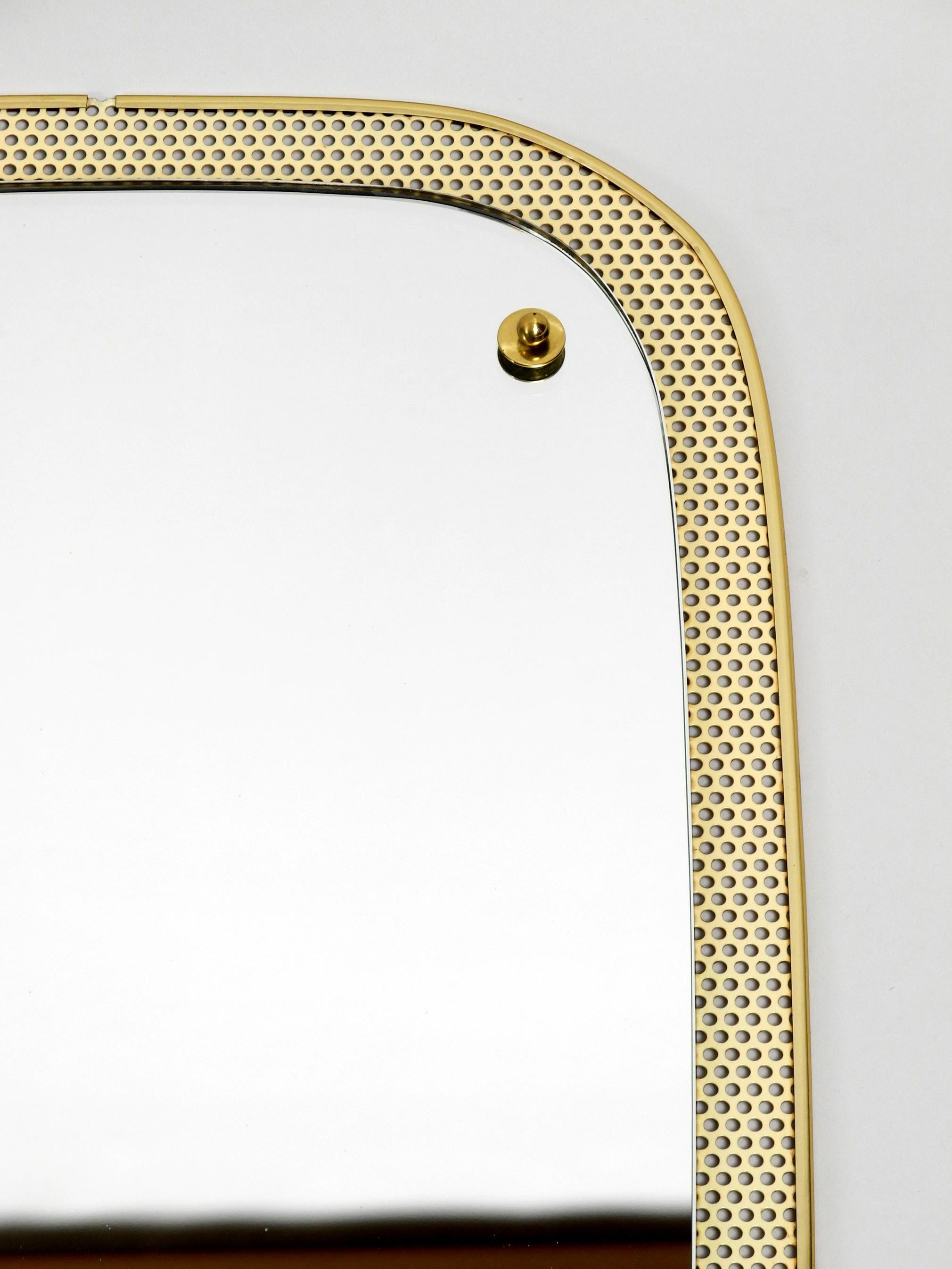 Very Nice Large Heavy Midcentury Perforated Sheet Wall Mirror by the Vereinigte 9