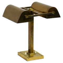 Very Nice Large Italian 1960s Brass Table Lamp with Two Adjustable Shades