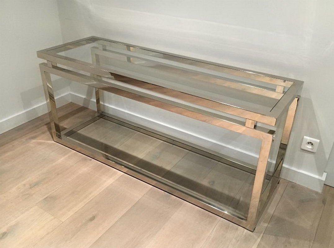 Very nice large modern chrome console table. Circa 1970 For Sale 1