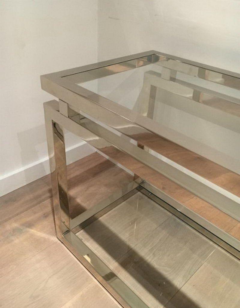 Very nice large modern chrome console table. Circa 1970 For Sale 2
