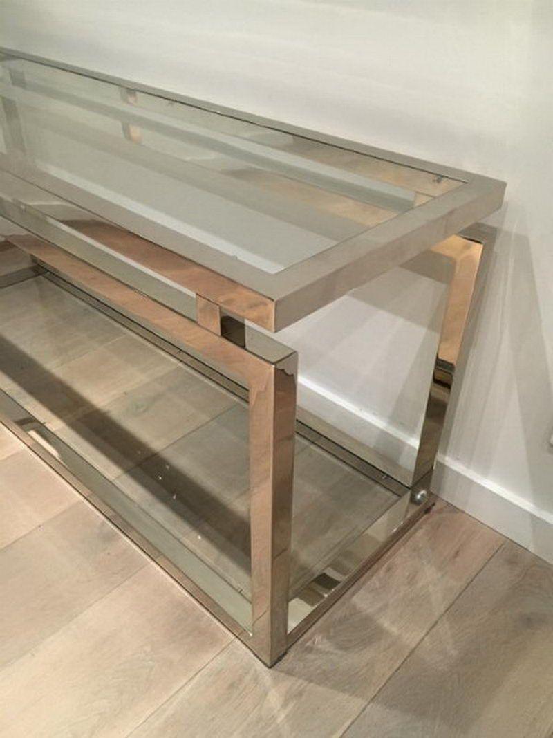 Very nice large modern chrome console table. Circa 1970 For Sale 4