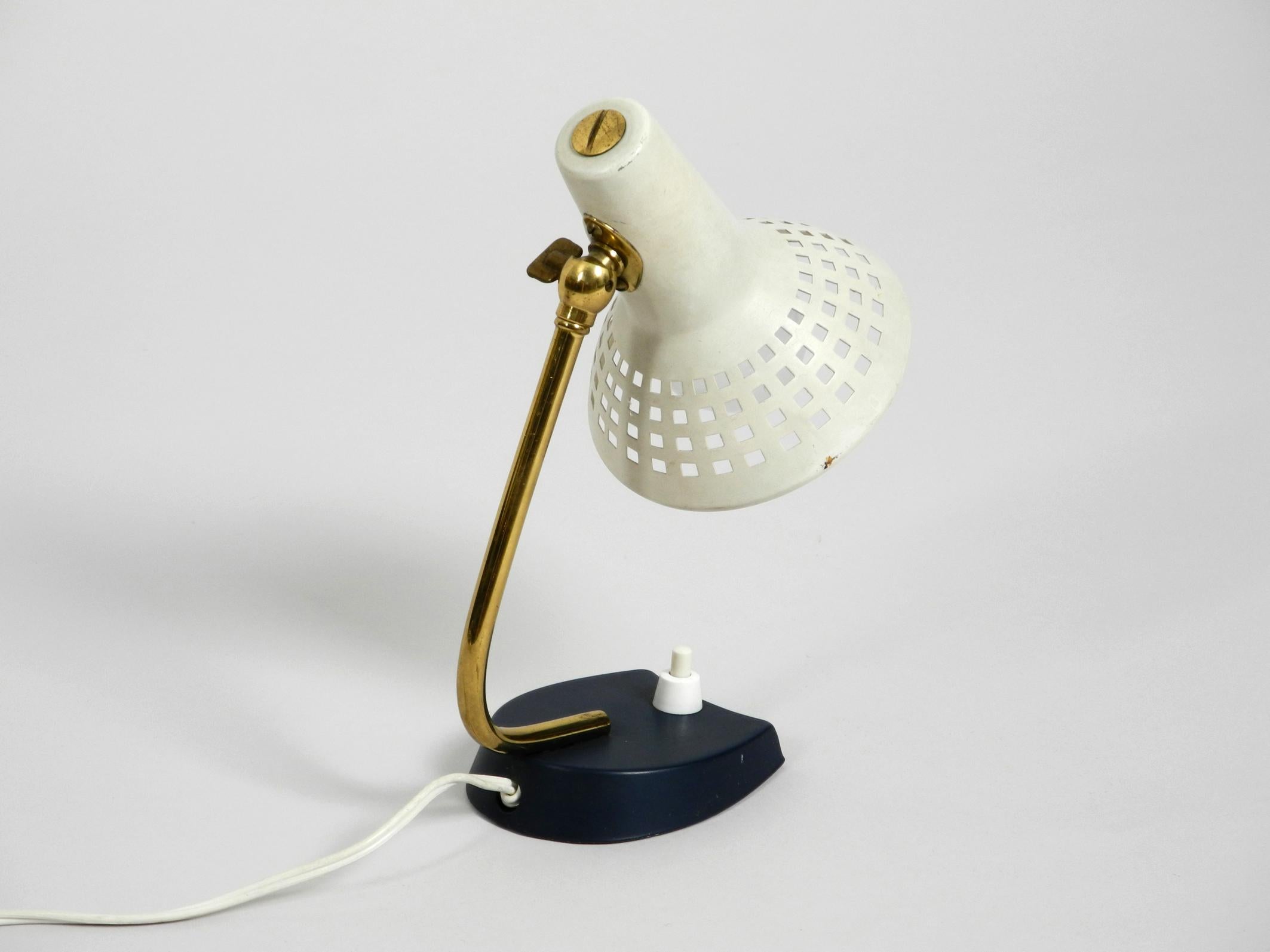 German Very Nice Mid-Century Modern Metal Bedside Lamp with Adjustable Shade For Sale