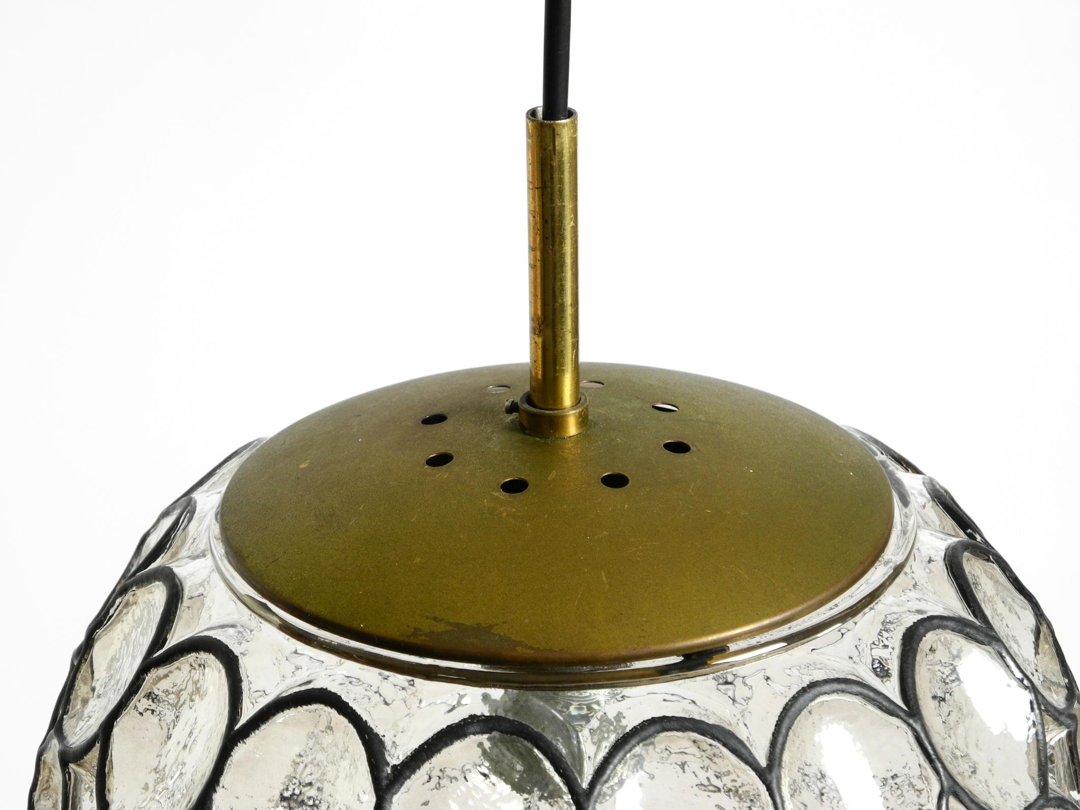Very nice original 1960s Limburg glass pendant lamp in vendita 3