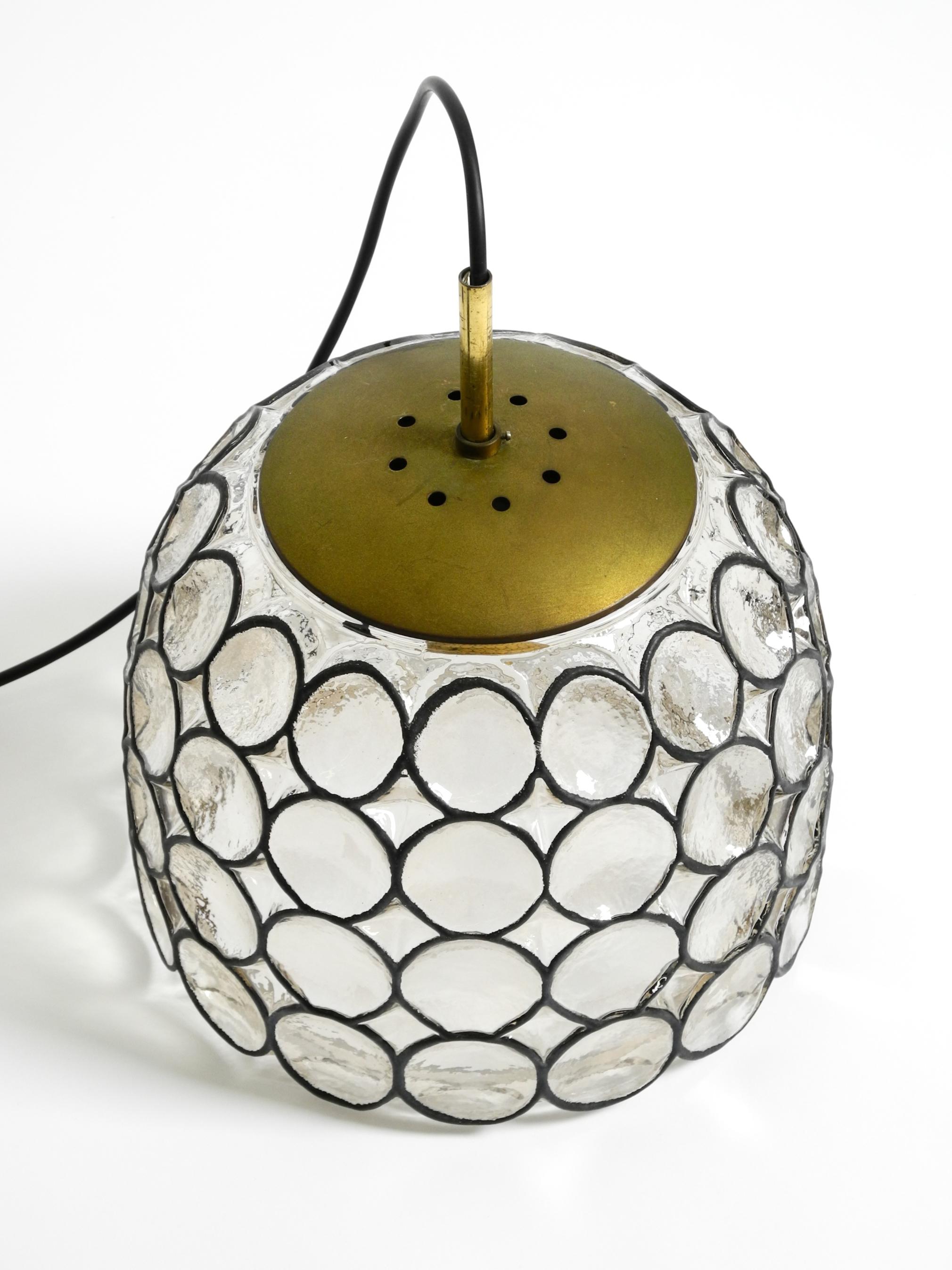 Very nice original 1960s Limburg glass pendant lamp in vendita 4