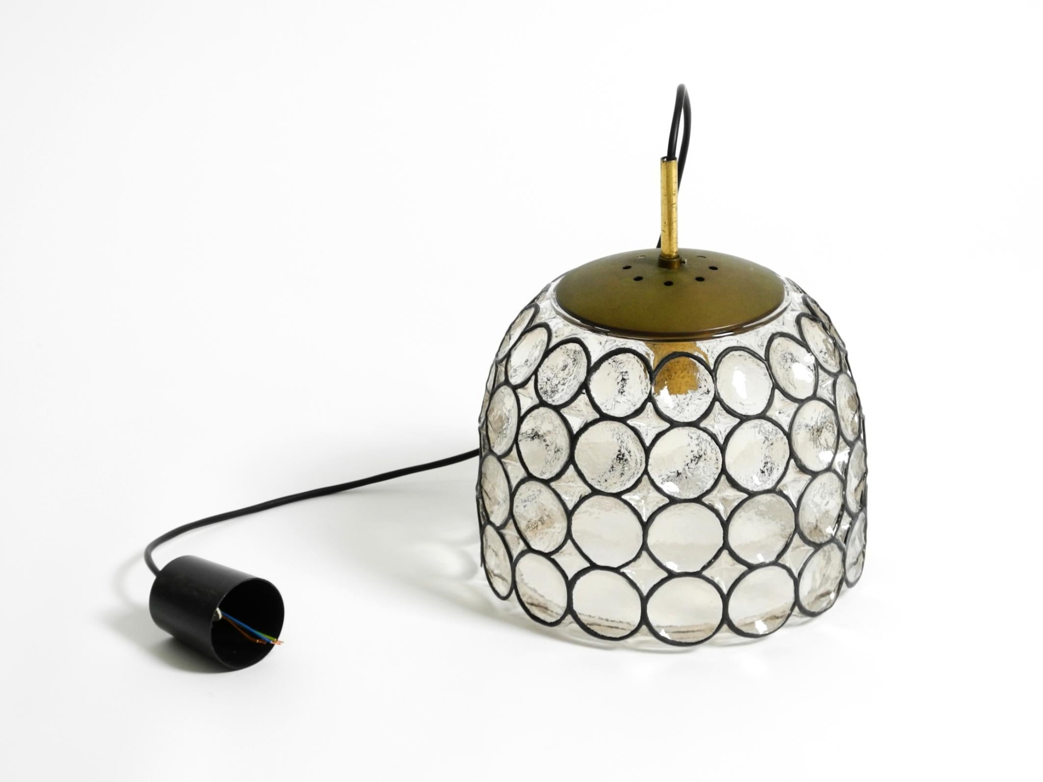 Very nice original 1960s Limburg glass pendant lamp in vendita 5