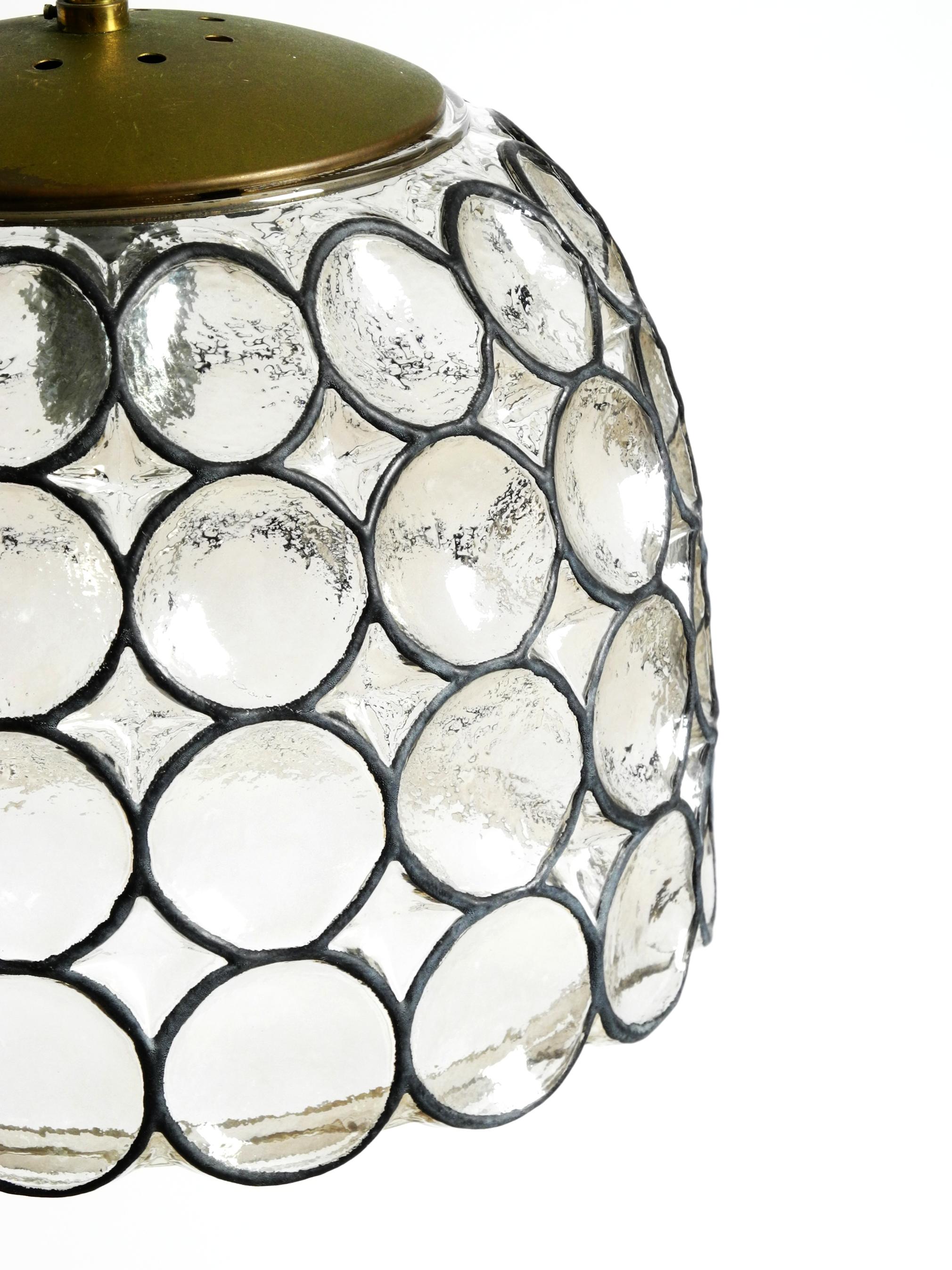 Very nice original 1960s Limburg glass pendant lamp in vendita 6