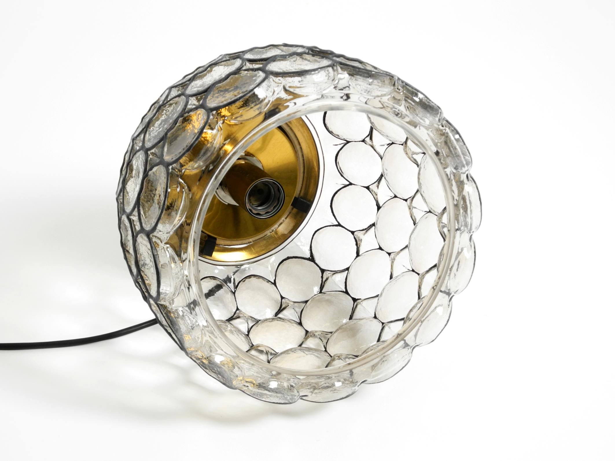 Very nice original 1960s Limburg glass pendant lamp in vendita 7