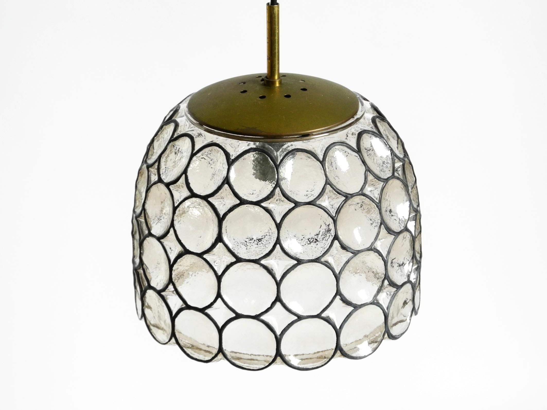 Tedesco Very nice original 1960s Limburg glass pendant lamp in vendita